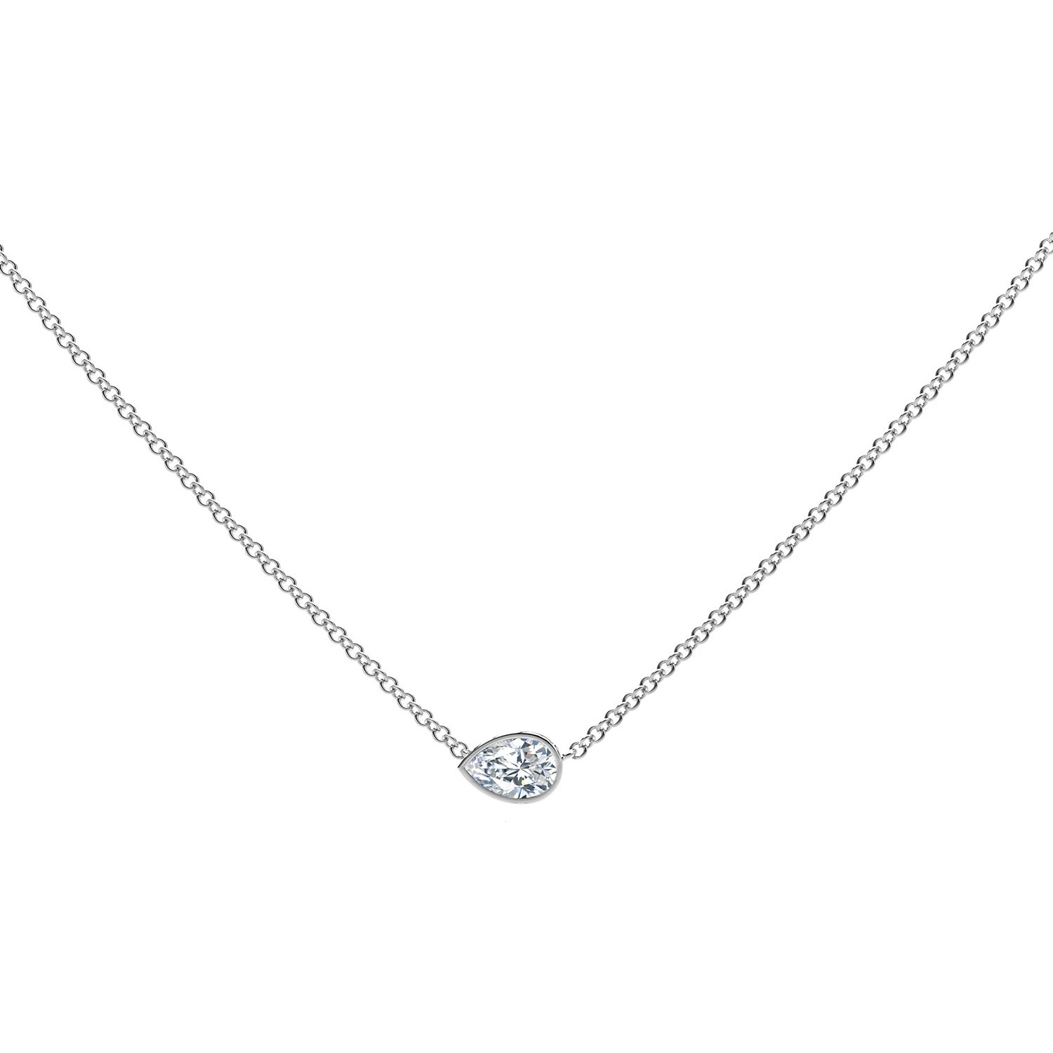 De Beers Forevermark Tribute™ Pear Diamond Necklace 18K