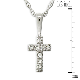 Baby Diamond Cross Pendant 14K