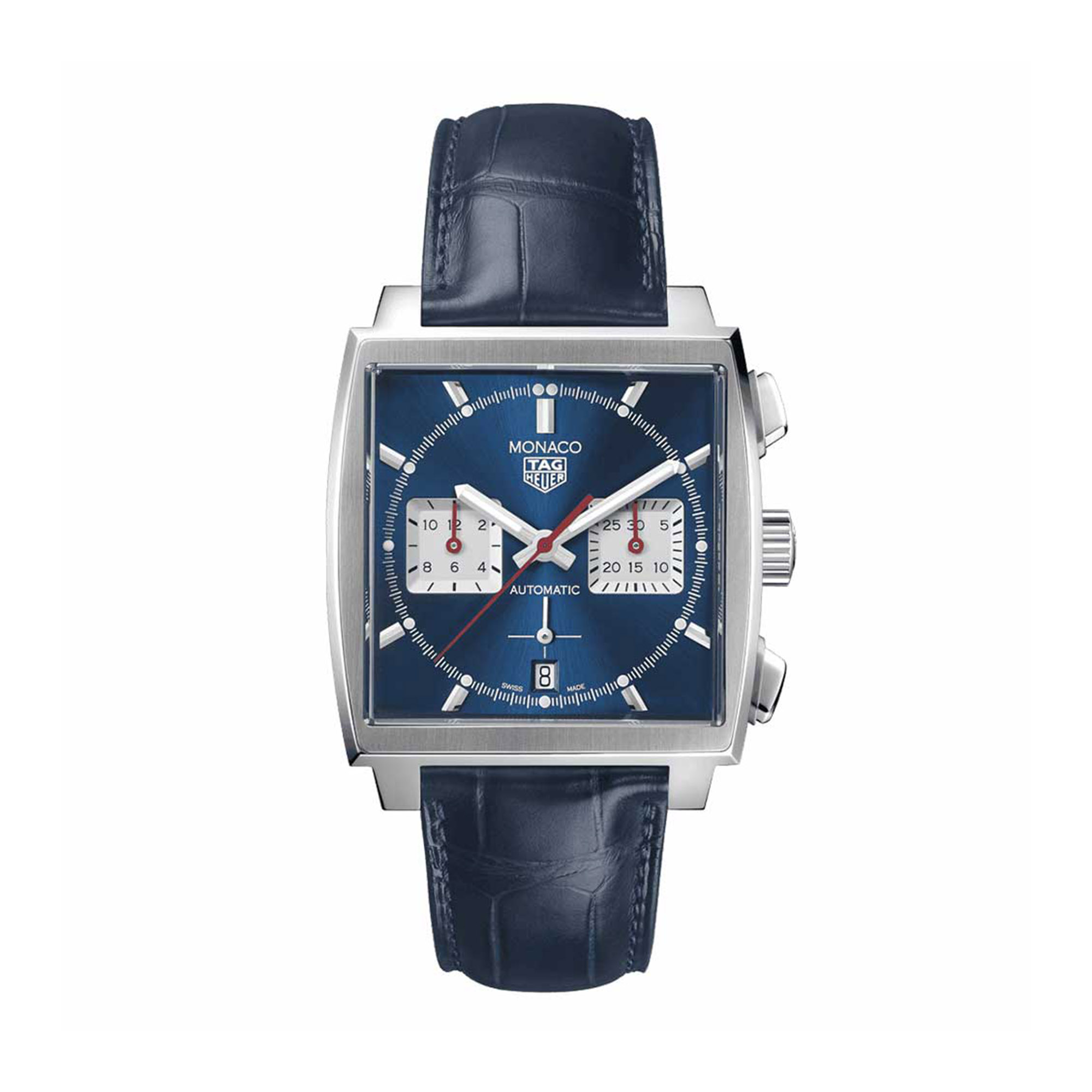 TAG Heuer Monaco Heuer 02 Automatic Mens Blue Leather Chronograph