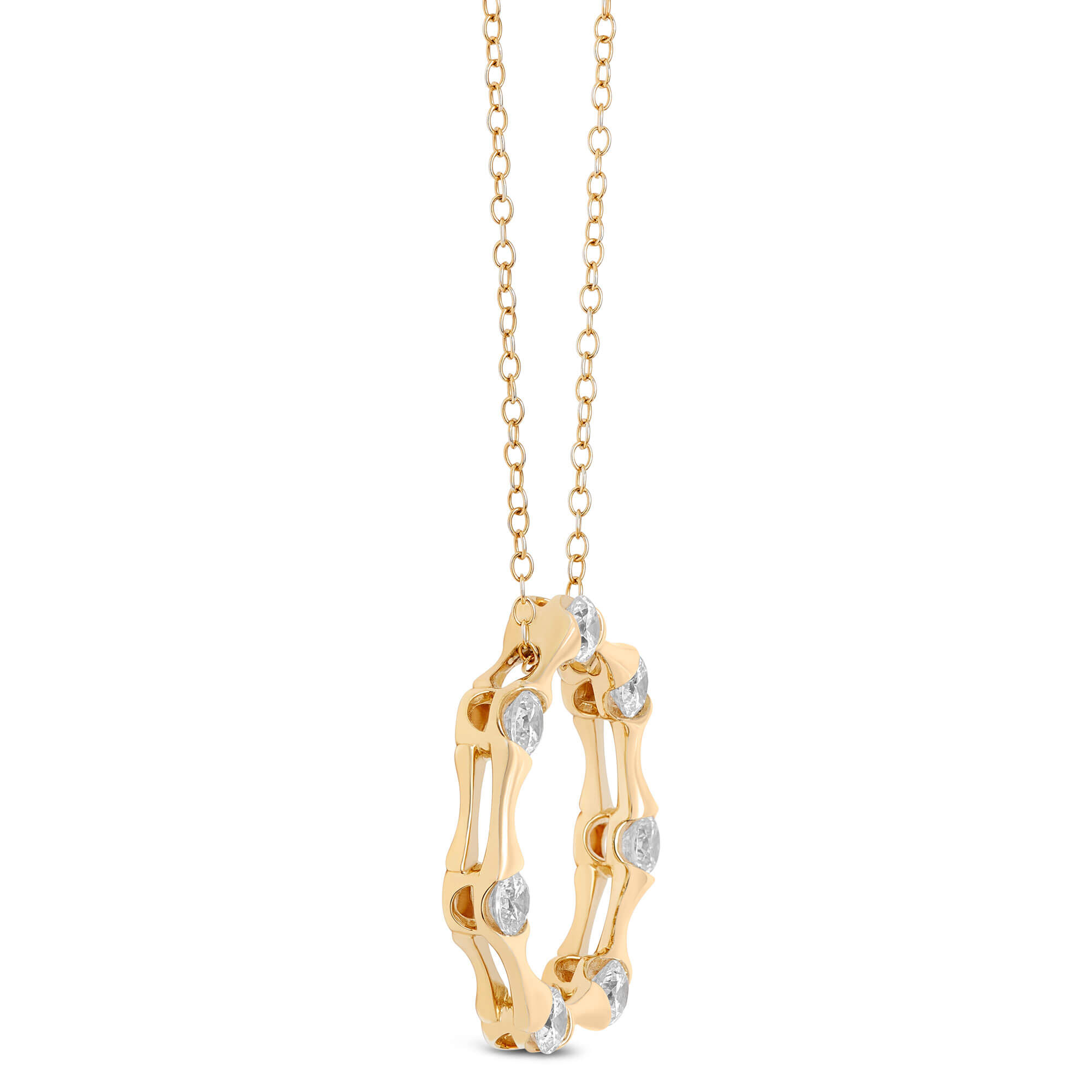 Ben Bridge Signature Circle Diamond Pendant Necklace, 18K Yellow Gold