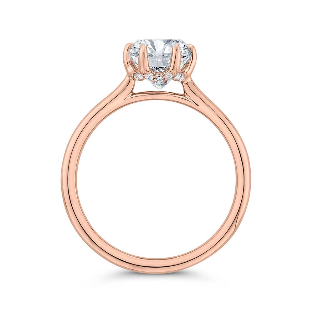 Bella Ponte "The Whisper Crown" Rose Gold Diamond Engagement Ring Setting 14K