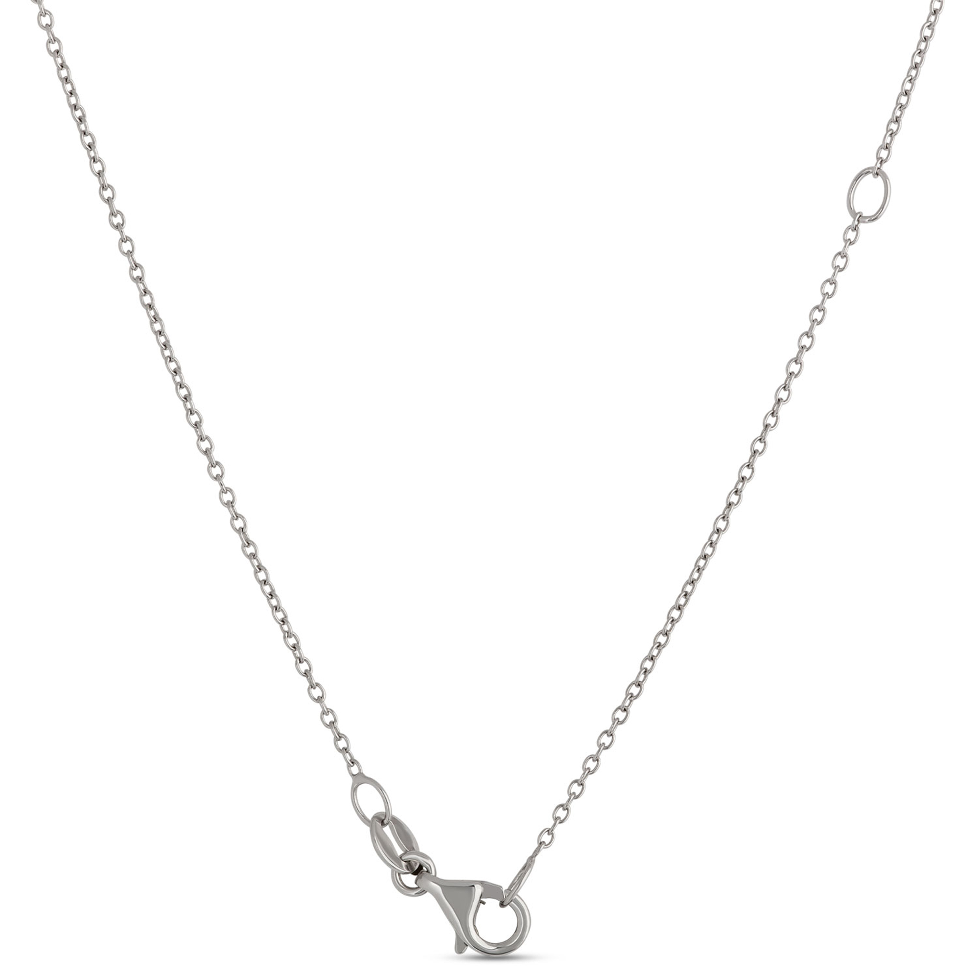Classic Diamond Small Cross Necklace, &frac12; Carat Total Weight, 14K White Gold