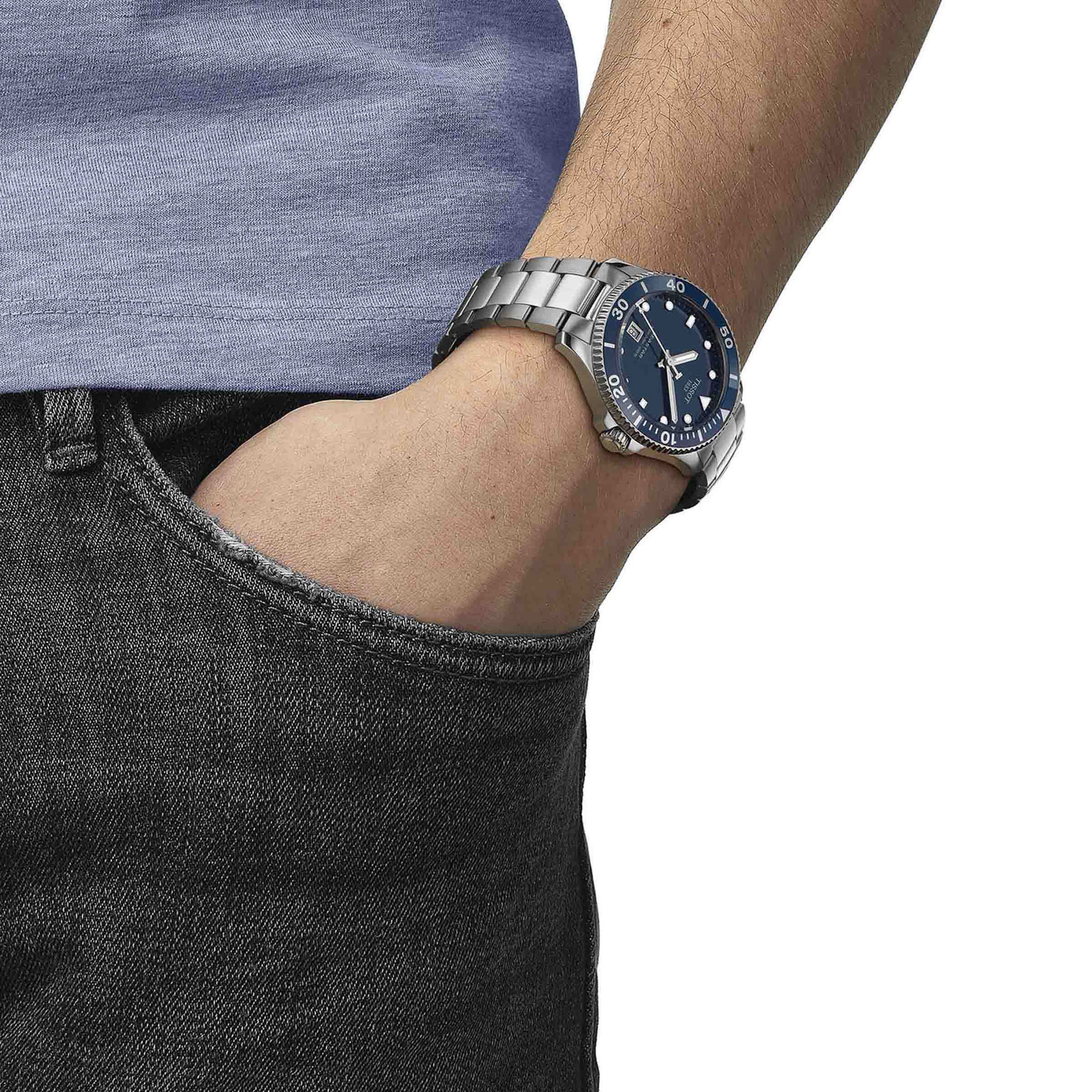 TISSOT Seastar 1000 Blue Dial Watch, 40mm