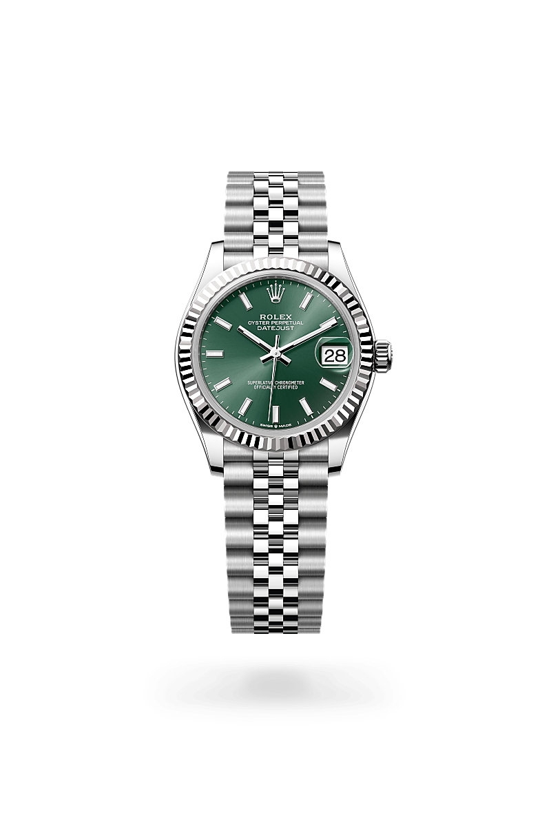 rolex datejust in white rolesor - combination of oystersteel and white gold, m278274-0018 - ben bridge