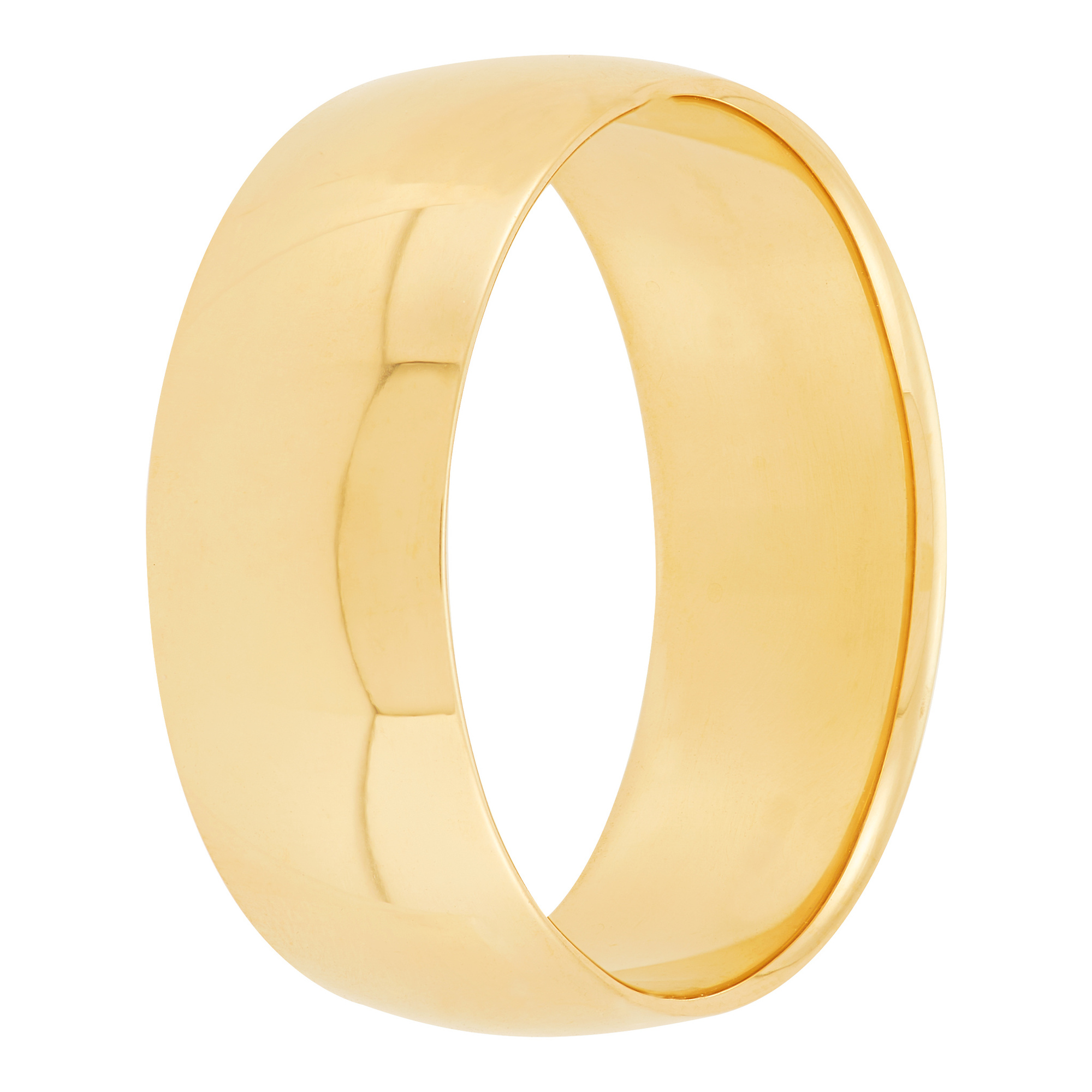 Yellow Gold Polished Rounded 8mm Band 18K