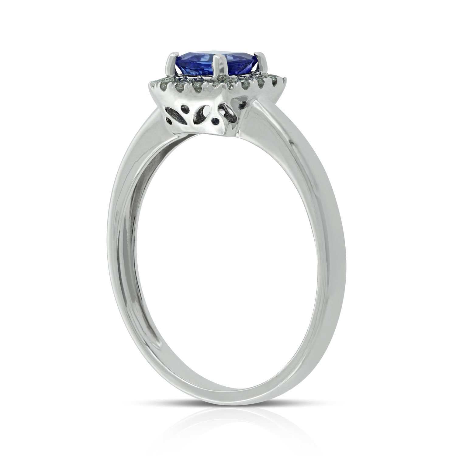 Cushion Tanzanite & Diamond Ring 14K