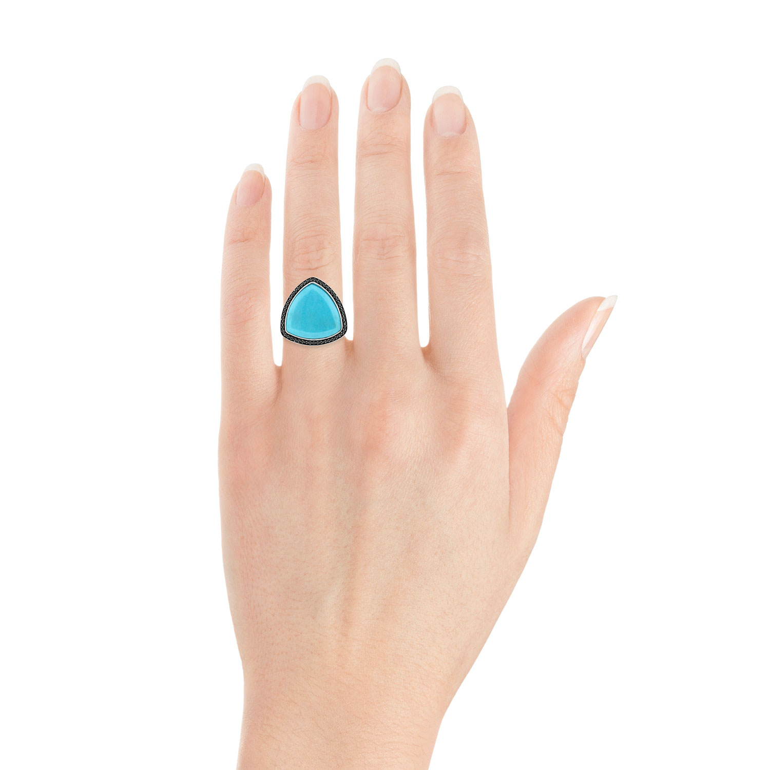 Turquoise & Black Sapphire Ring