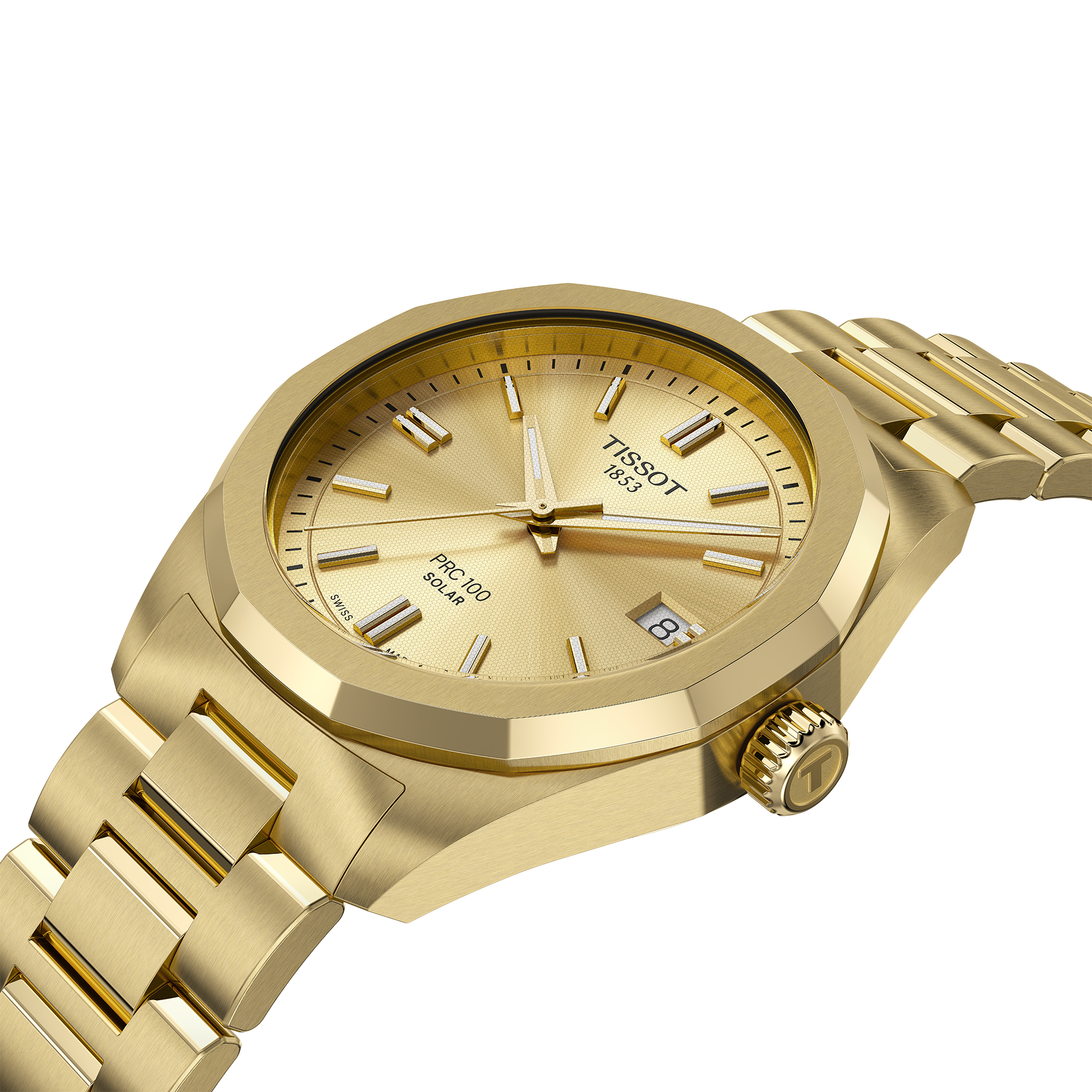 TISSOT PRC 100 Solar Champagne Dial Watch, 34mm