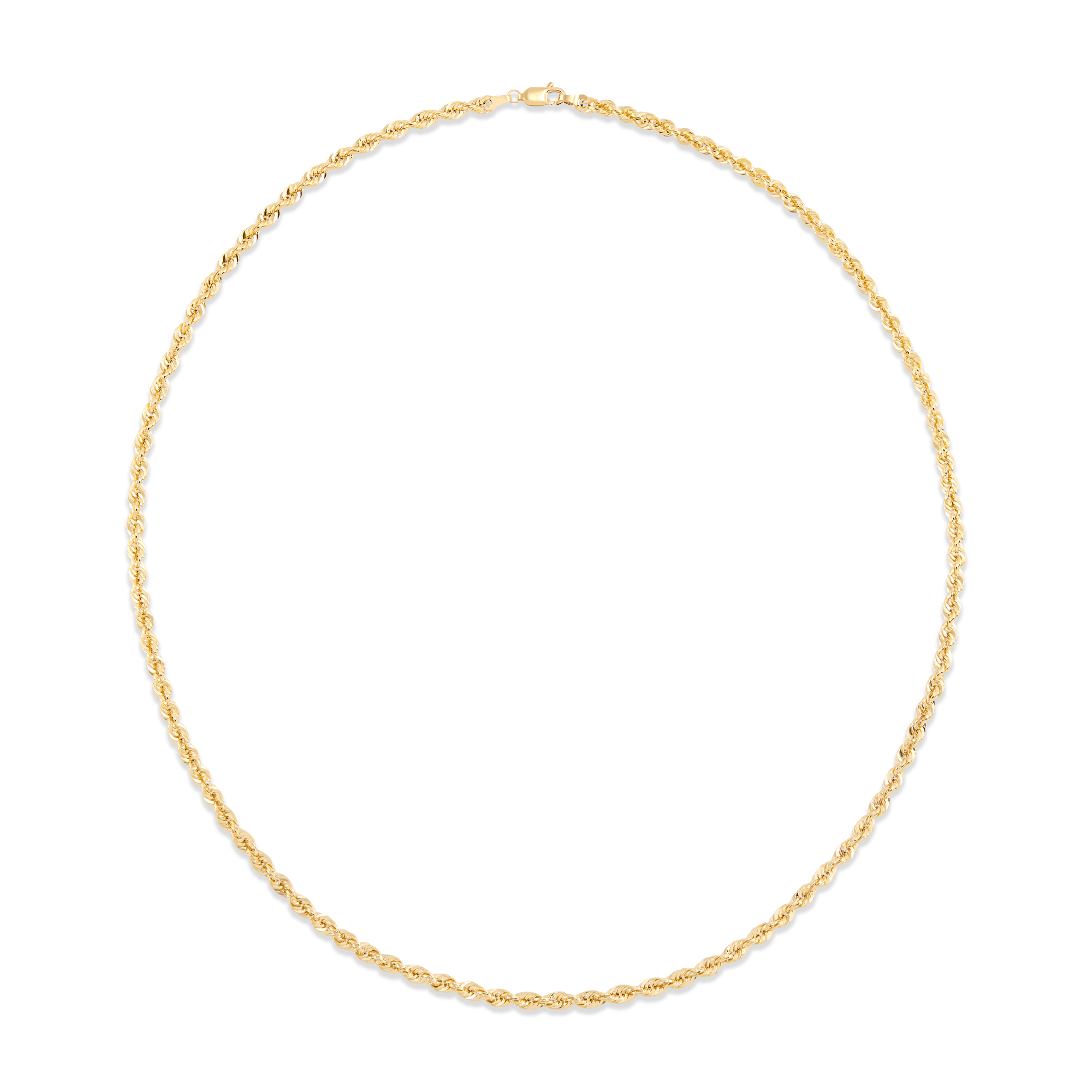 Bold Hollow Rope Link Necklace, 14K Yellow Gold