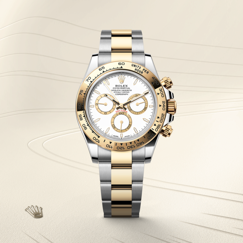 rolex cosmograph daytona in yellow rolesor - combination of oystersteel and yellow gold, m126503-0001 - watch with background color - ben bridge