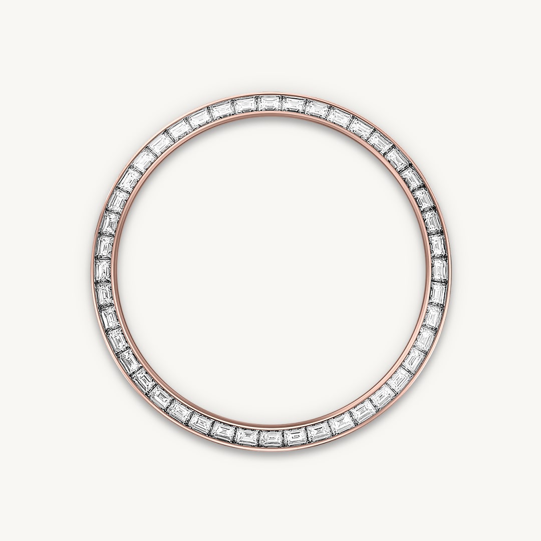 rolex land-dweller in 18 ct everose gold, m127285tbr-0002 - diamond-set bezel - ben bridge