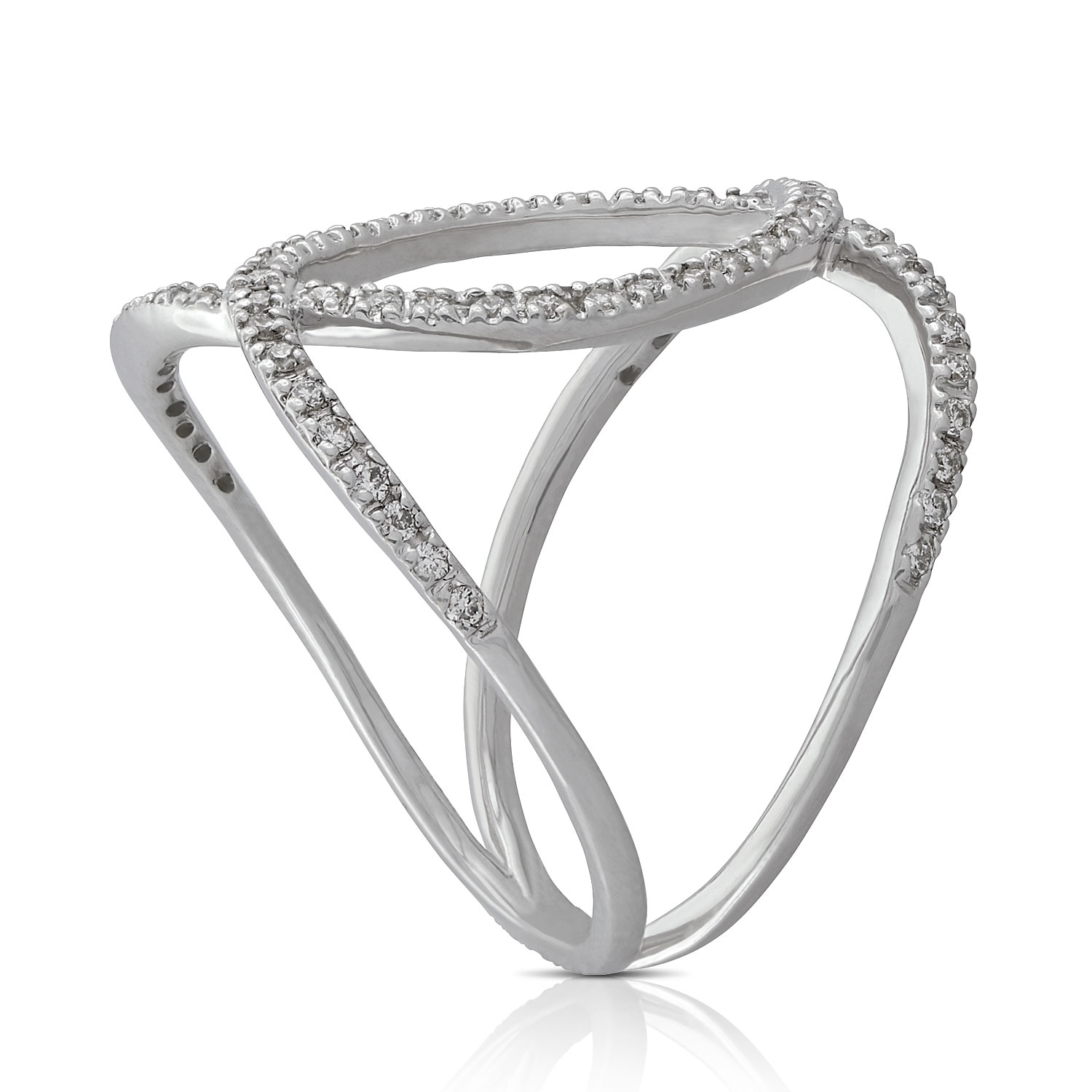 Diamond Crossover Ring 14K, Size 7 | Ben Bridge Jeweler