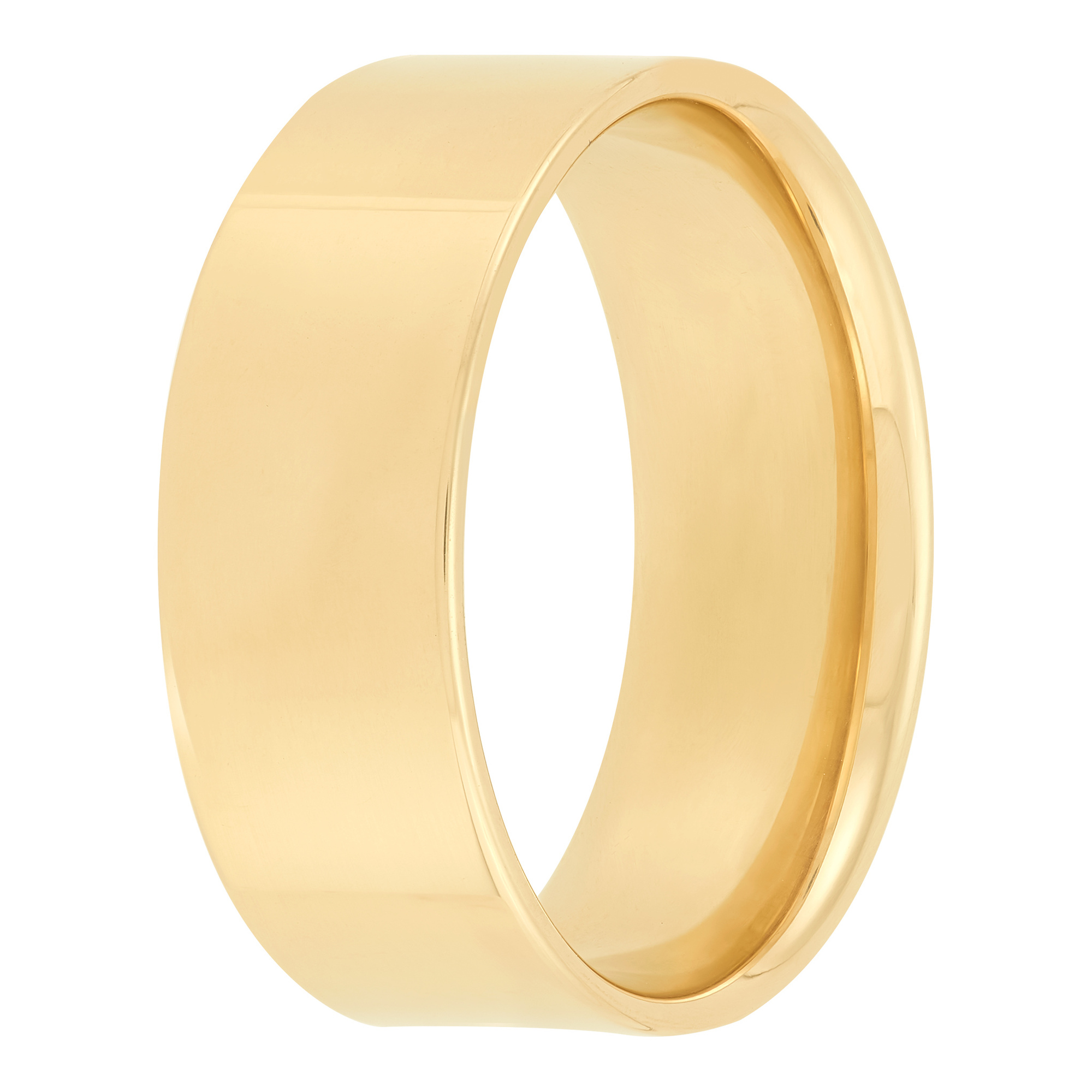 Yellow Gold Polished Pipe Comfort Fit 8mm Band 18K