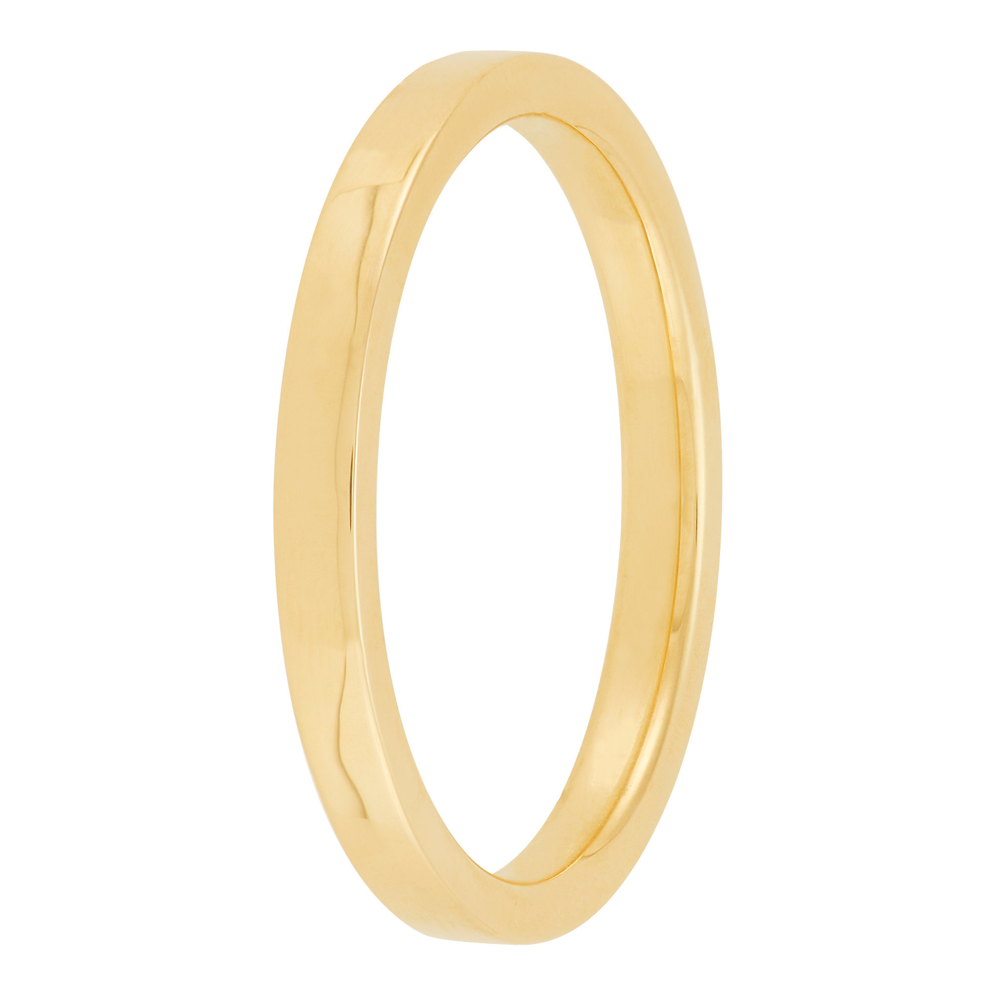 Yellow Gold Polished Pipe Comfort Fit 2mm Band 18K