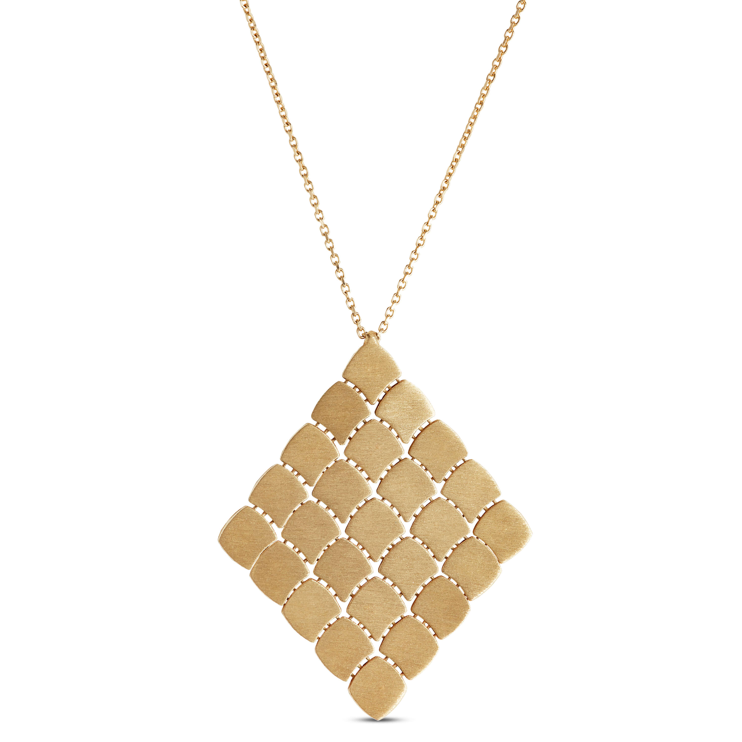 Toscano Flexy Checkerboard Malachite Pendant, 14K Yellow Gold