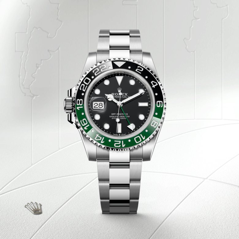 rolex gmt-master ii in oystersteel, m126720vtnr-0001 - watch with background color - ben bridge