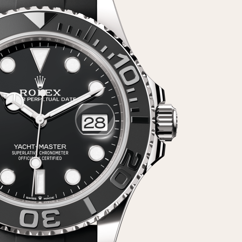 rolex yacht-master in 18 ct white gold, m226659-0002 - watch dial - ben bridge