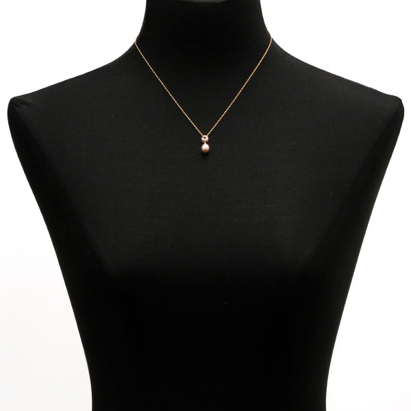 Freshwater Cultured Pearl & Morganite Pendant, 14K Rose Gold
