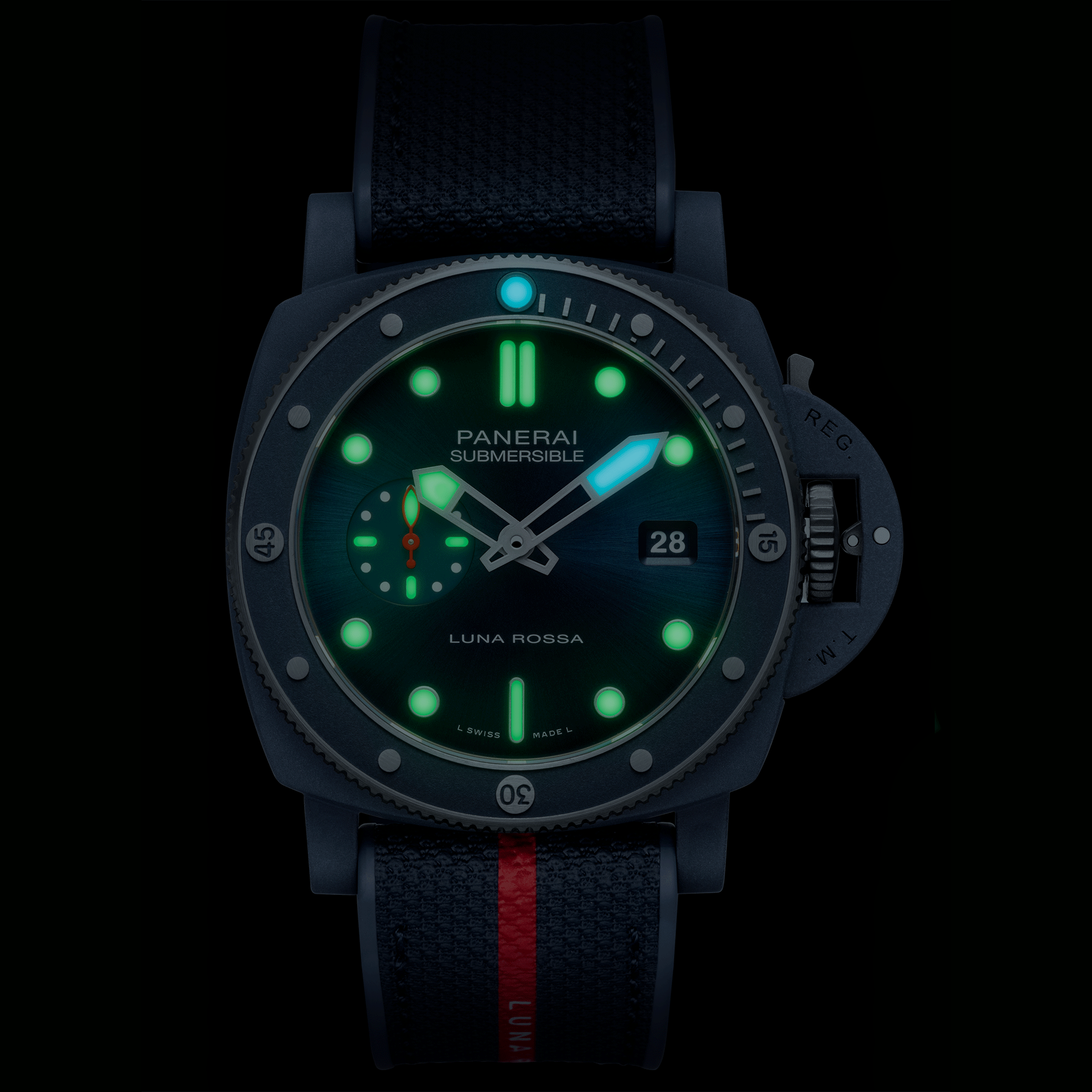 Panerai Submersible Luna Rossa Blue Dial Watch, 44mm
