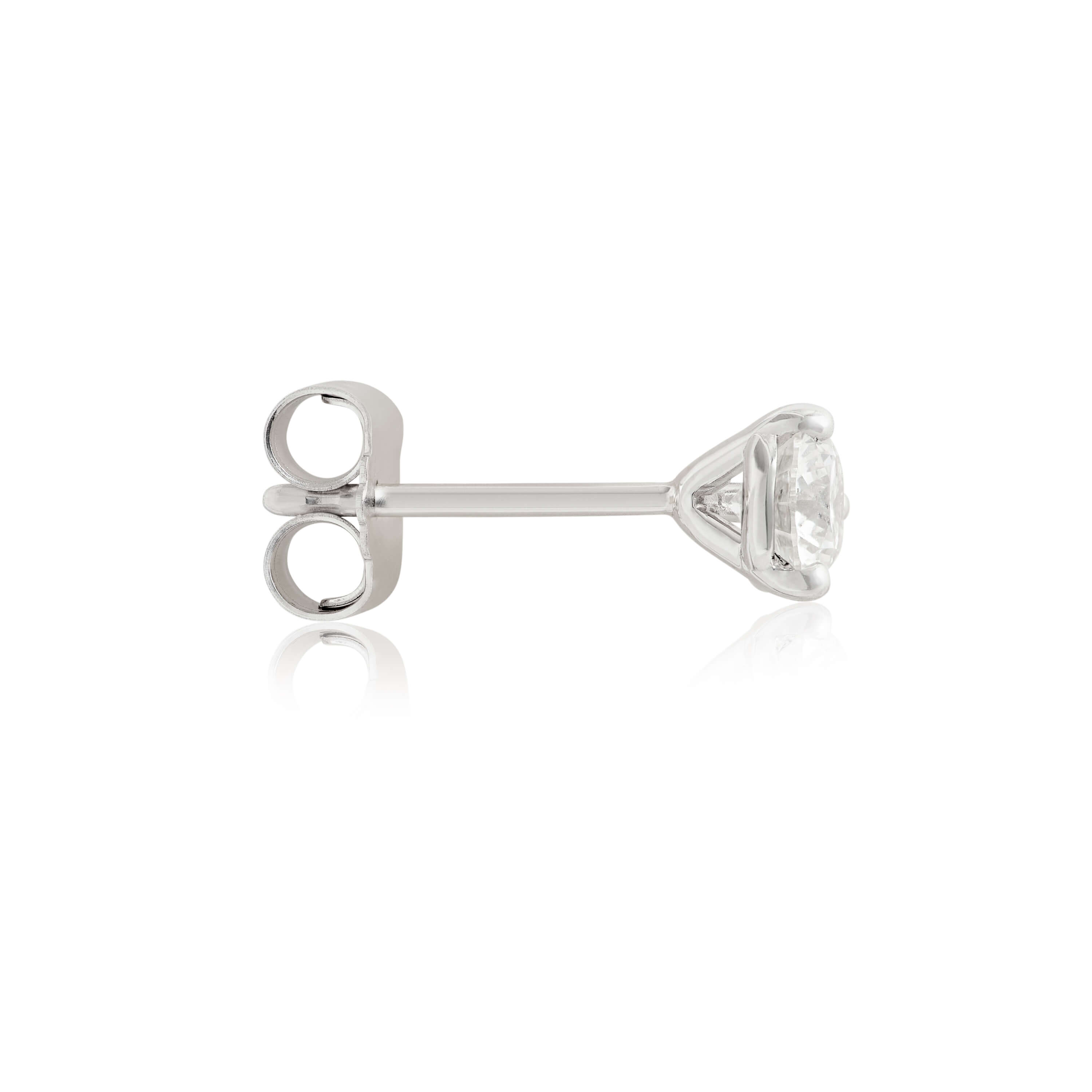 Ikuma Round Diamond Stud Earrings, &frac12; Carat Total Weight, in 14K White Gold