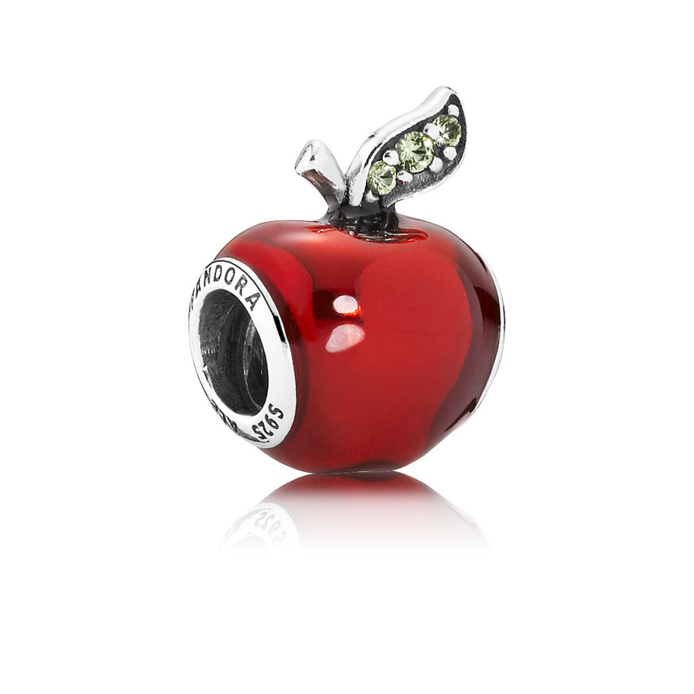 Threaded  s925 Sterling Silver  Fully Stamped charms for pandora bracelet necklace Pandora Disney Snow White/'s Apple Charm 791572EN73