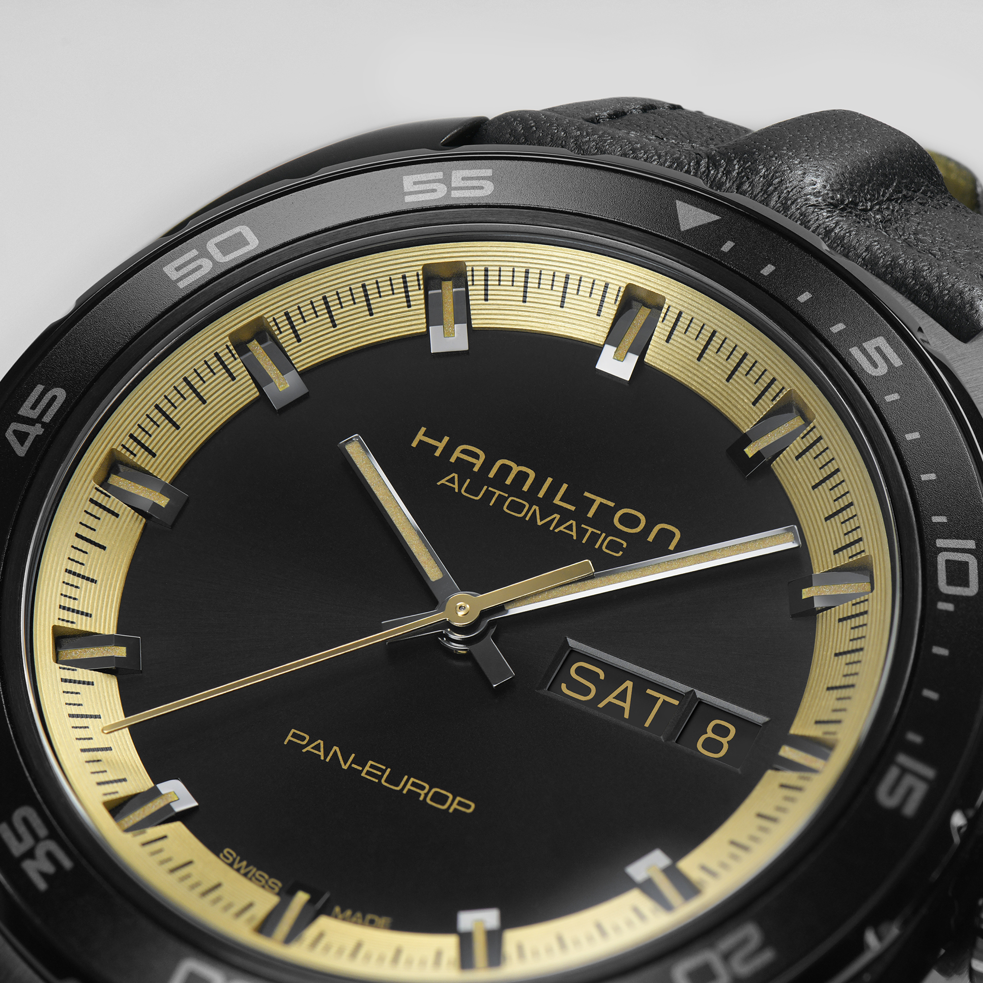 Hamilton American Classic Pan Europ Day Date Auto Watch Black Dial, 42mm