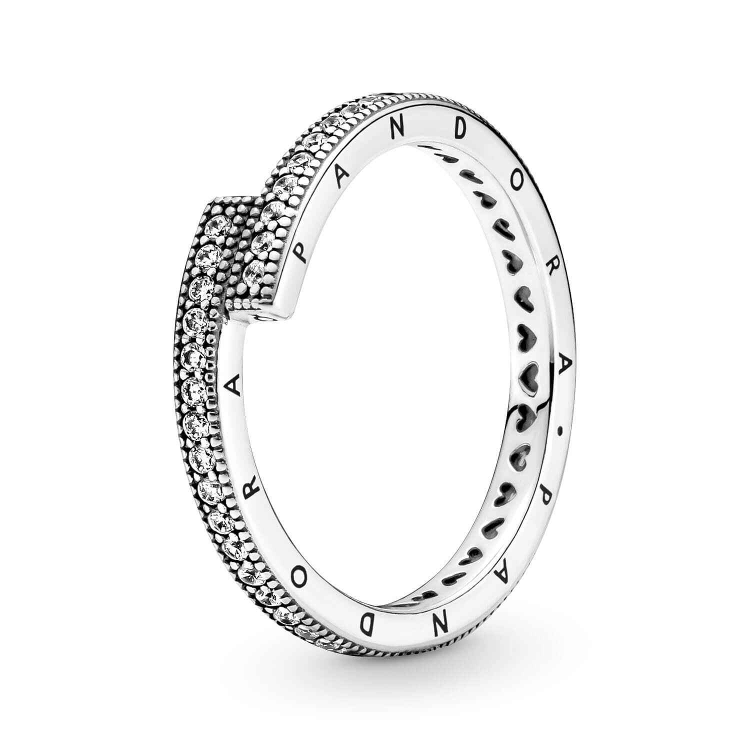 Pandora Sparkling CZ Overlapping Ring Sterling