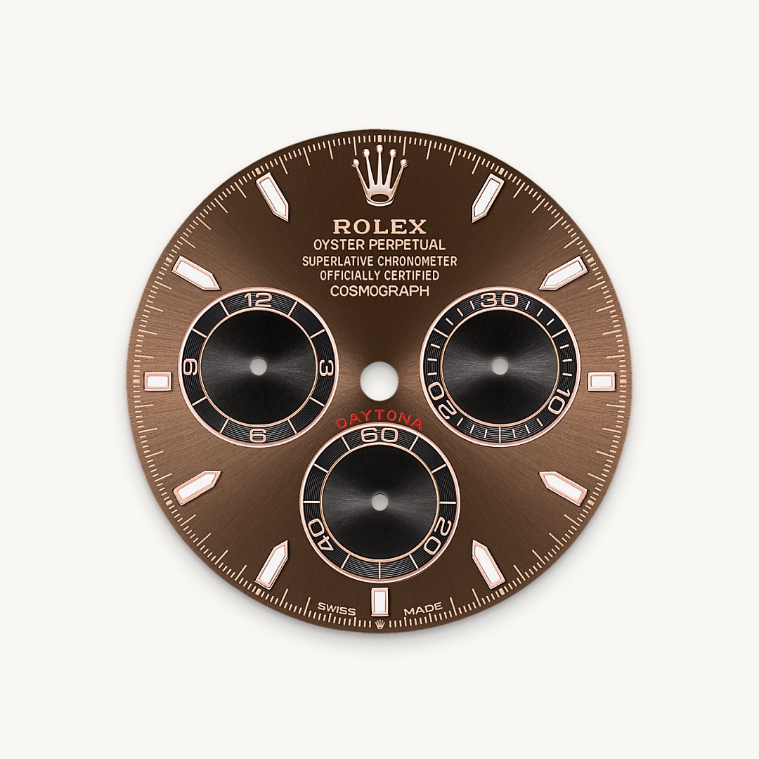 rolex cosmograph daytona in 18 ct everose gold, m126505-0005 - chocolate dial - ben bridge