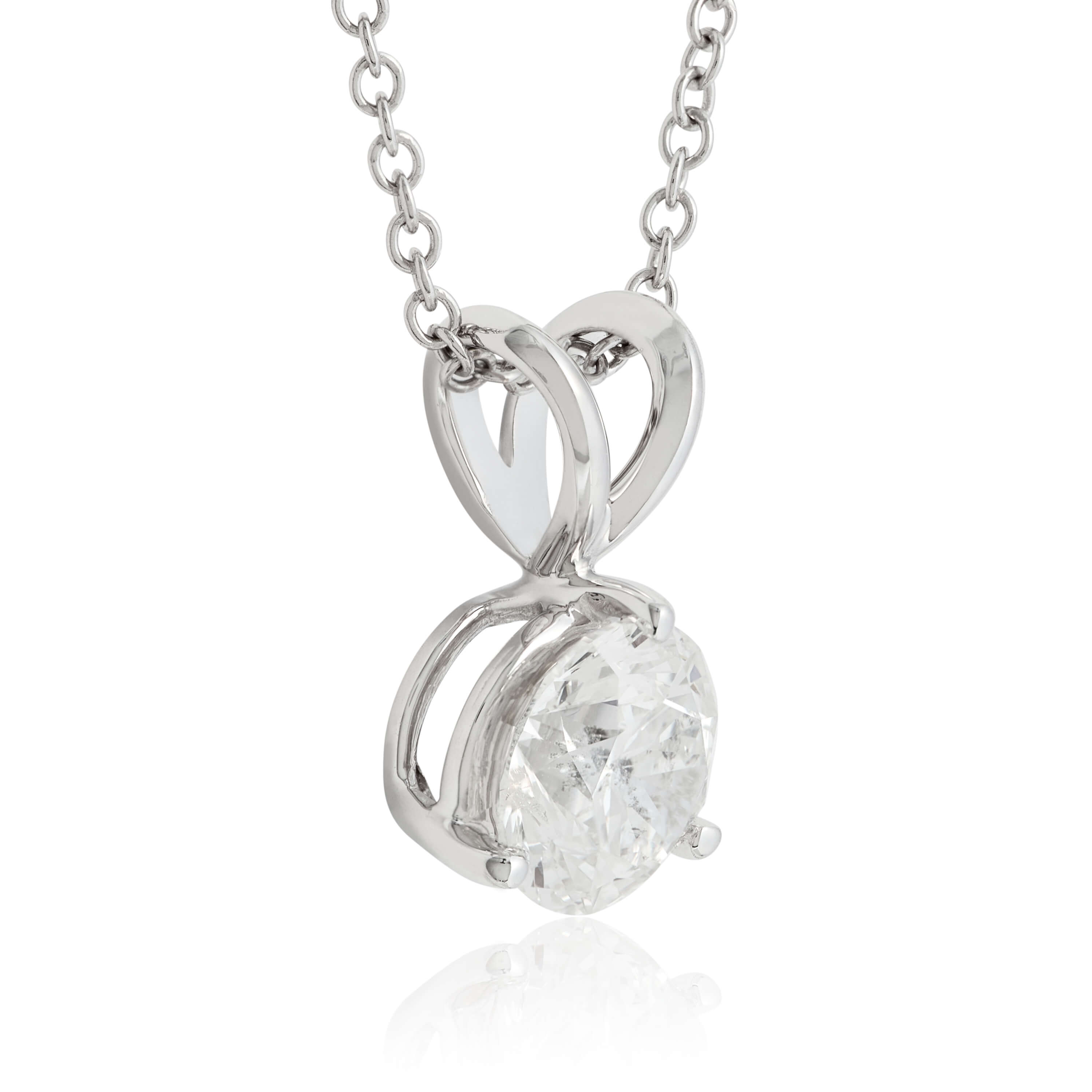 Classic Round Diamond Pendant, ⅓ Carat Total Weight, 14K Yellow Gold