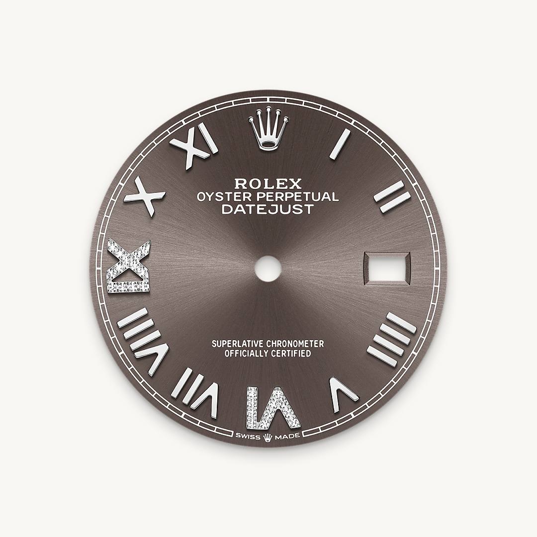 rolex datejust in white rolesor - combination of oystersteel and white gold, m126234-0071 - dark grey dial - ben bridge