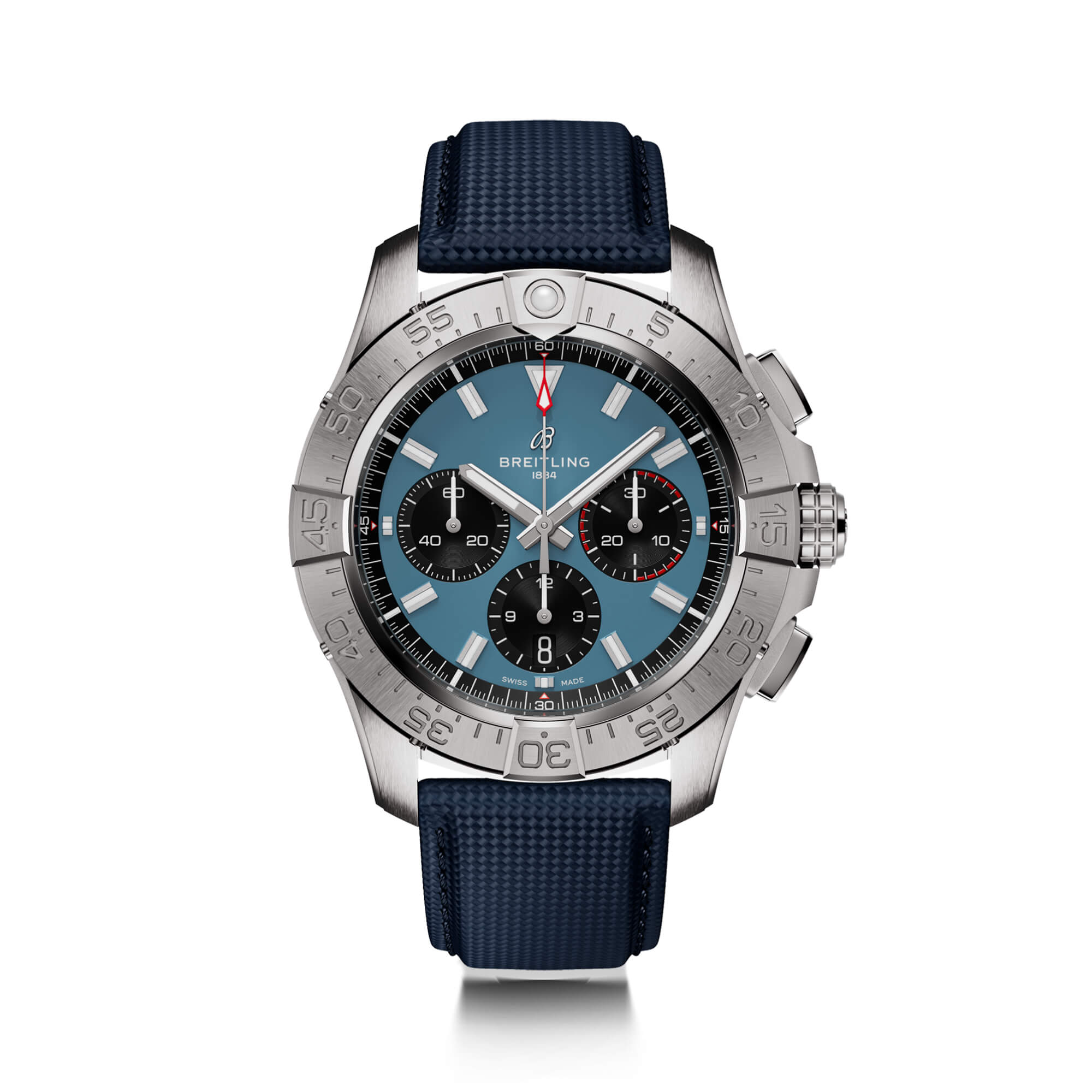 Breitling Avenger B01 Chronograph Watch Blue Dial Blue Leather