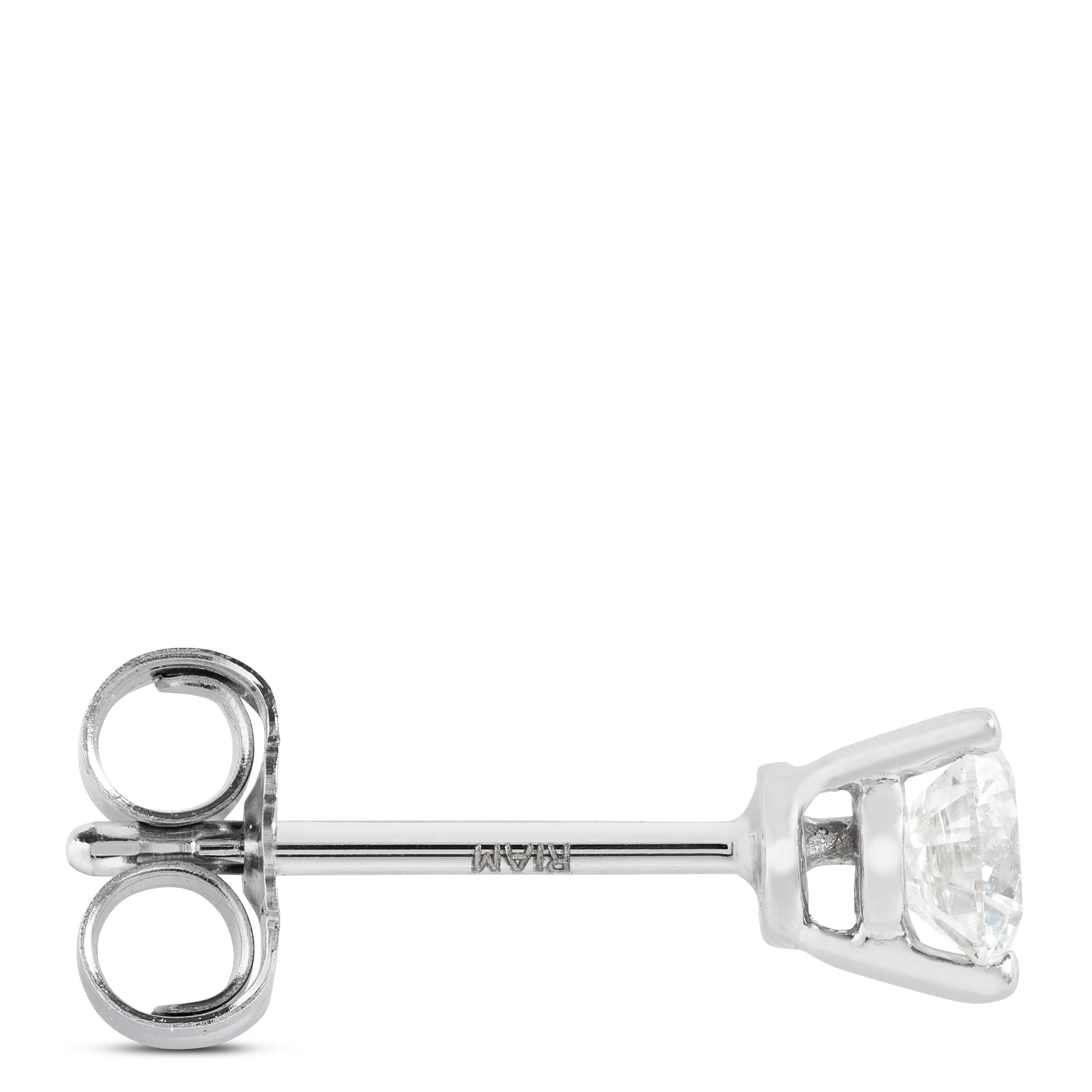 Classic Round Diamond Studs, 1/3 Carat Total Weight, in 14K White Gold