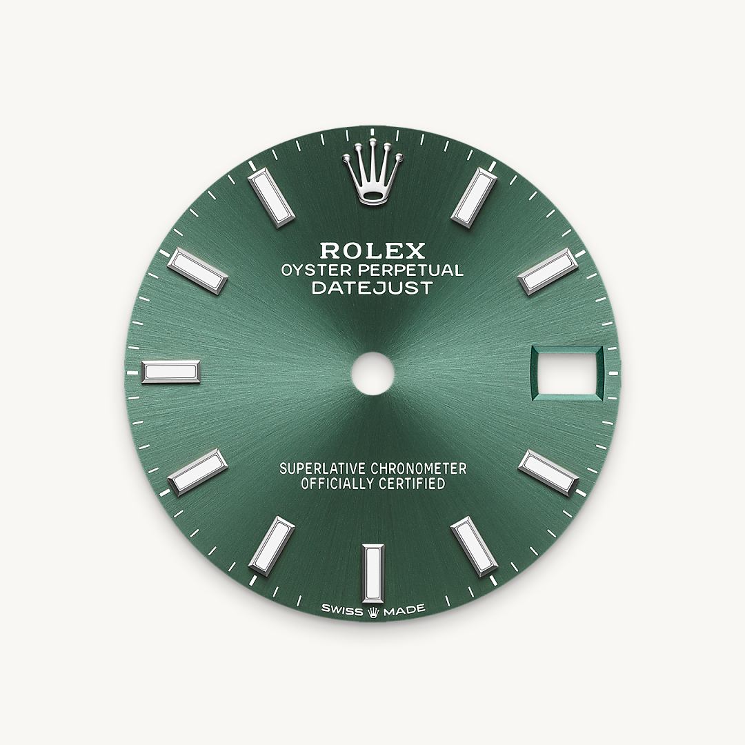 rolex datejust in white rolesor - combination of oystersteel and white gold, m278274-0018 - mint green dial - ben bridge