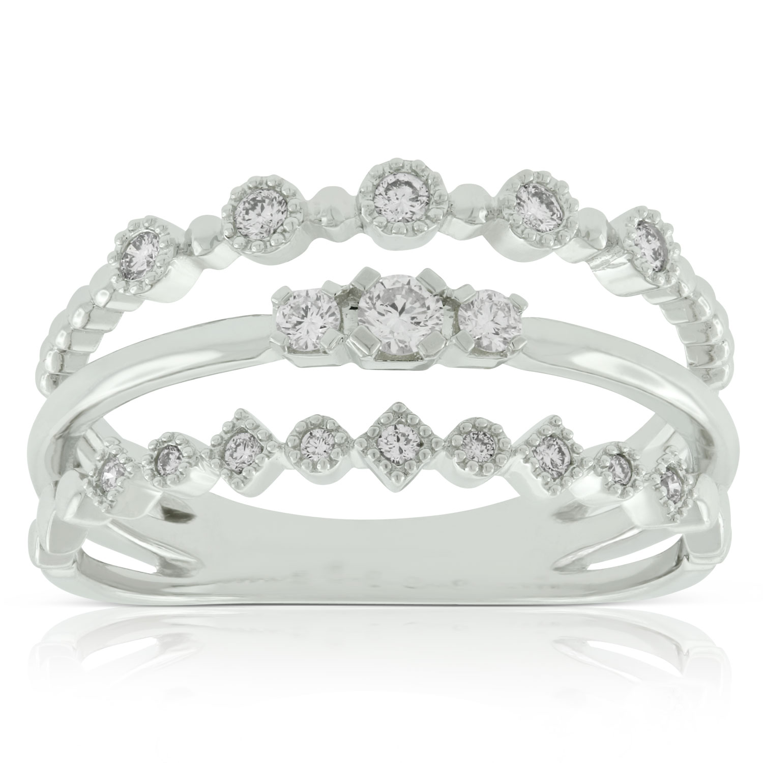 Three Band Stacked Diamond Ring 14K | Ben Bridge Jeweler