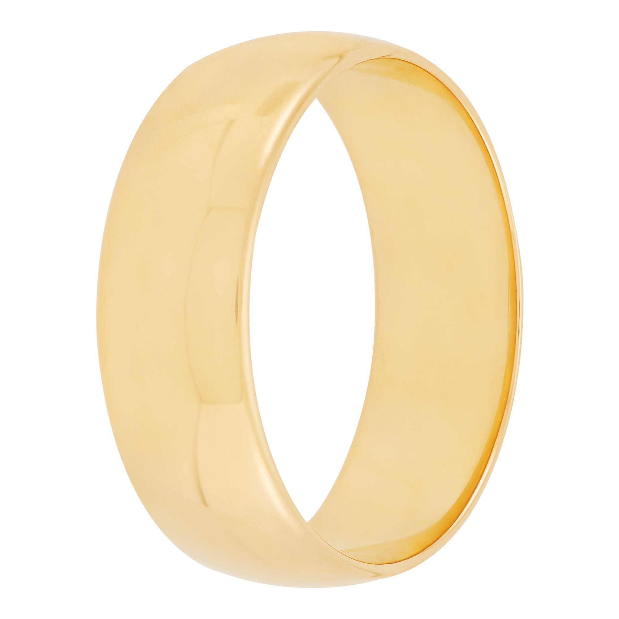 Yellow Gold Polished Rounded 7mm Band 18K