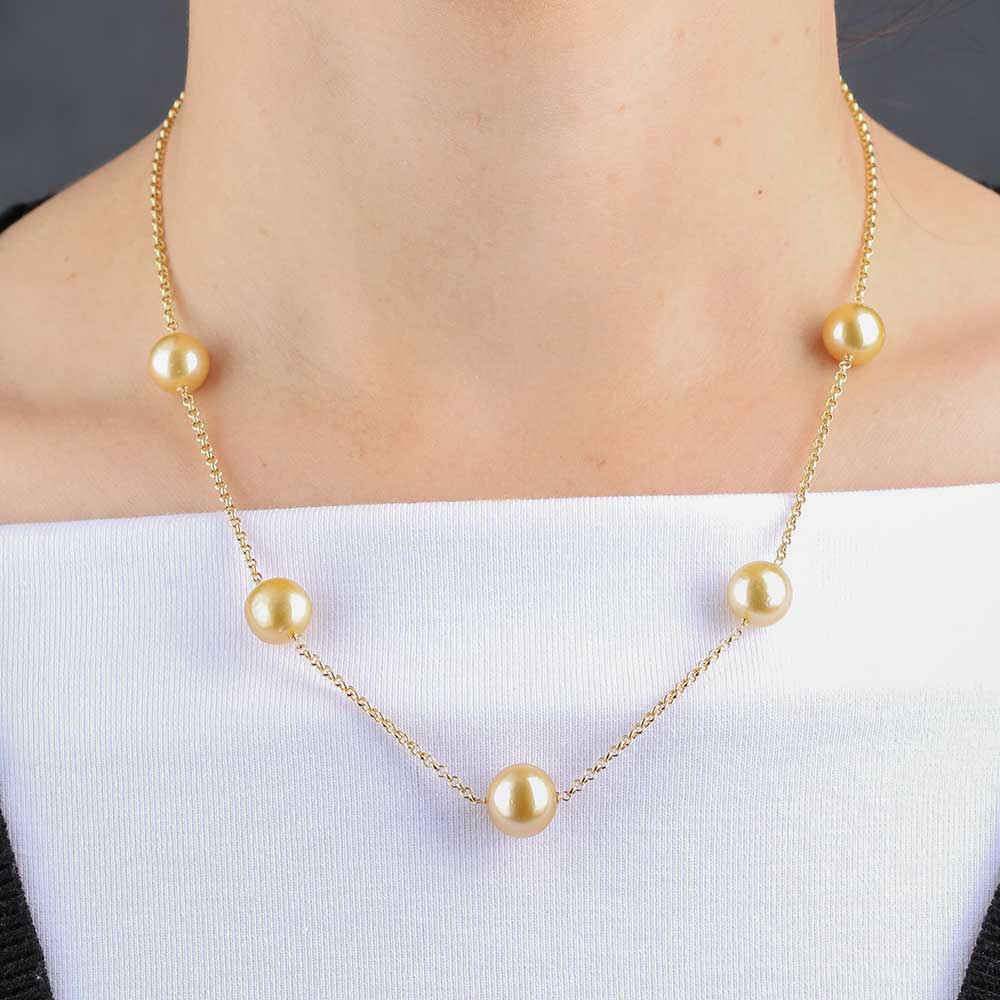 Golden South Sea Cultured Pearl Necklace 14K | Ben Bridge Jeweler