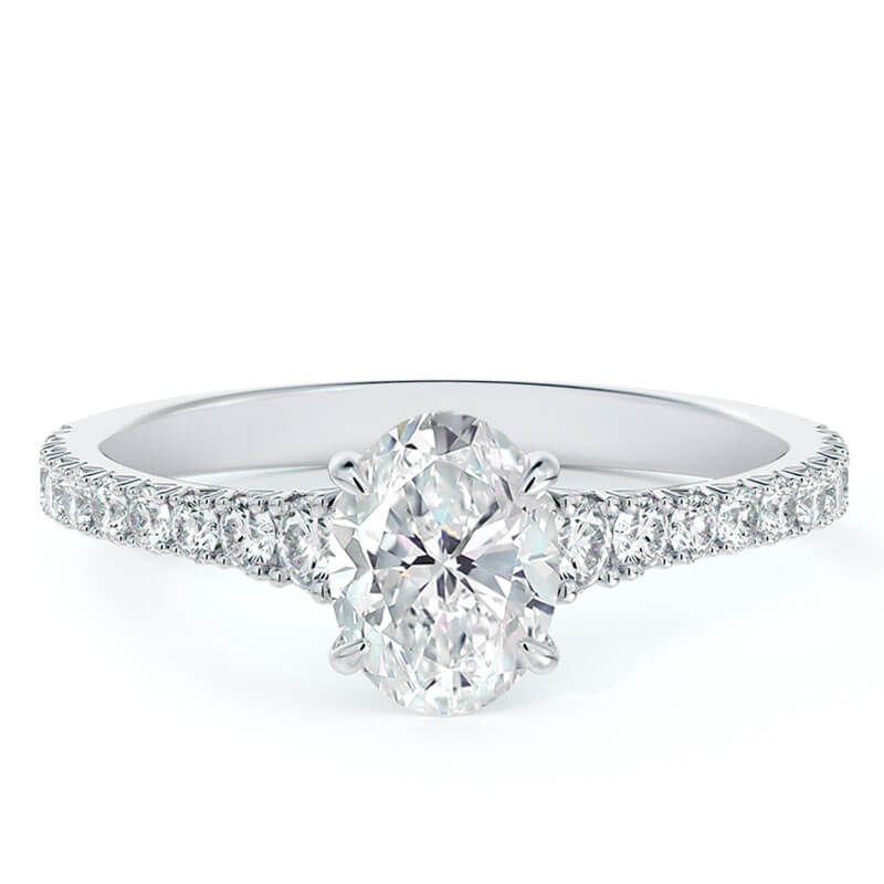 Oval Diamond Engagement Ring 18K