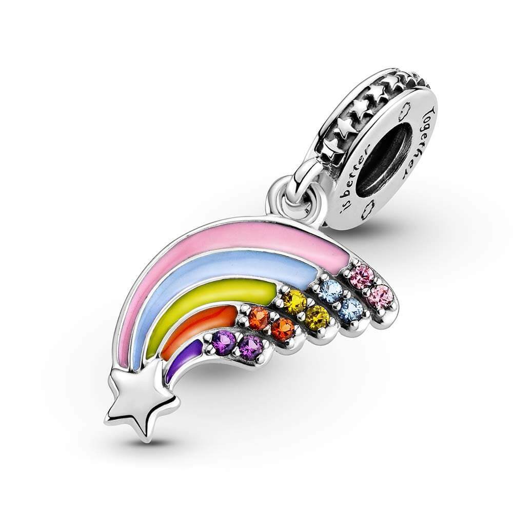 【美品】 PANDORA チャーム 10個 Pandora Colorful Rainbow Crystal & Enamel Dangle Charm