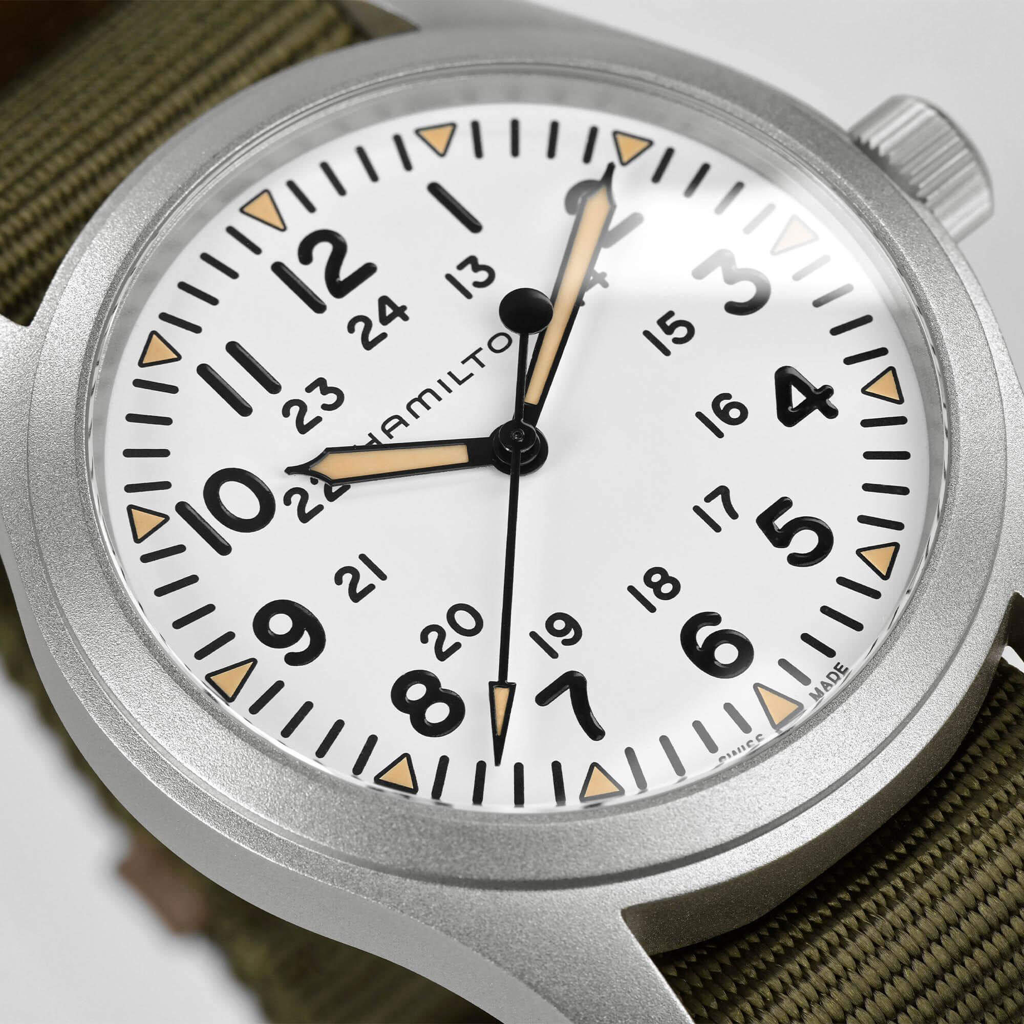 Hamilton Khaki Field White NATO Mechanical Watch, 42mm