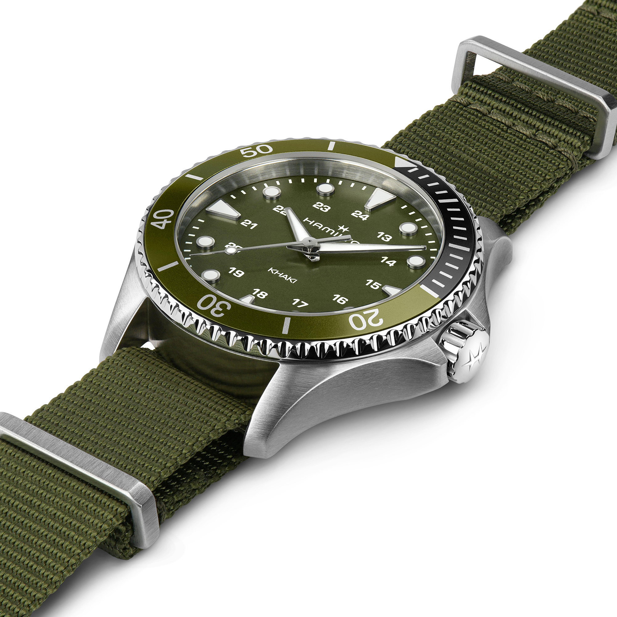 Hamilton Khaki Navy Scuba Quartz Green Dial Watch, 37mm