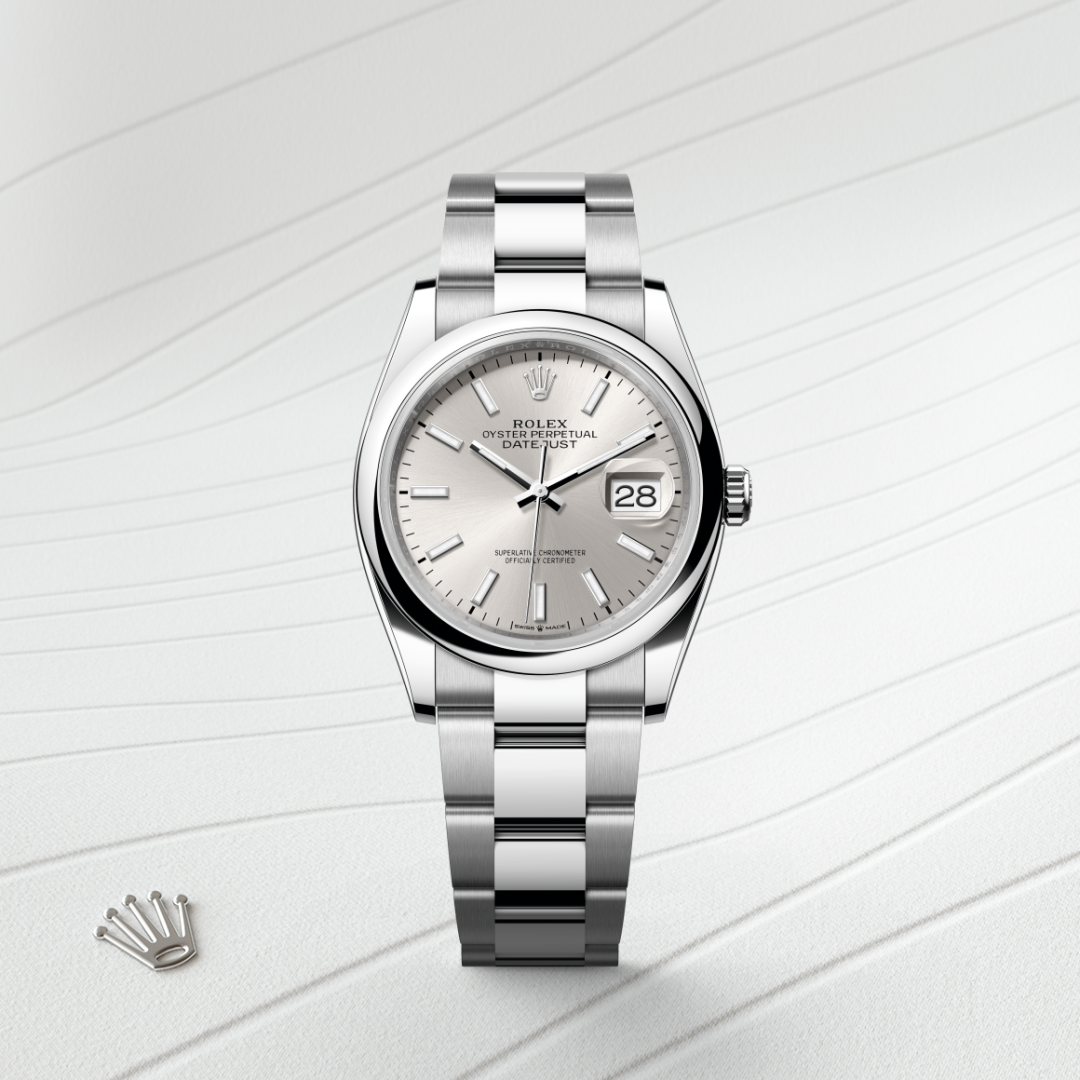 rolex datejust in oystersteel, m126200-0002 - watch with background color - ben bridge