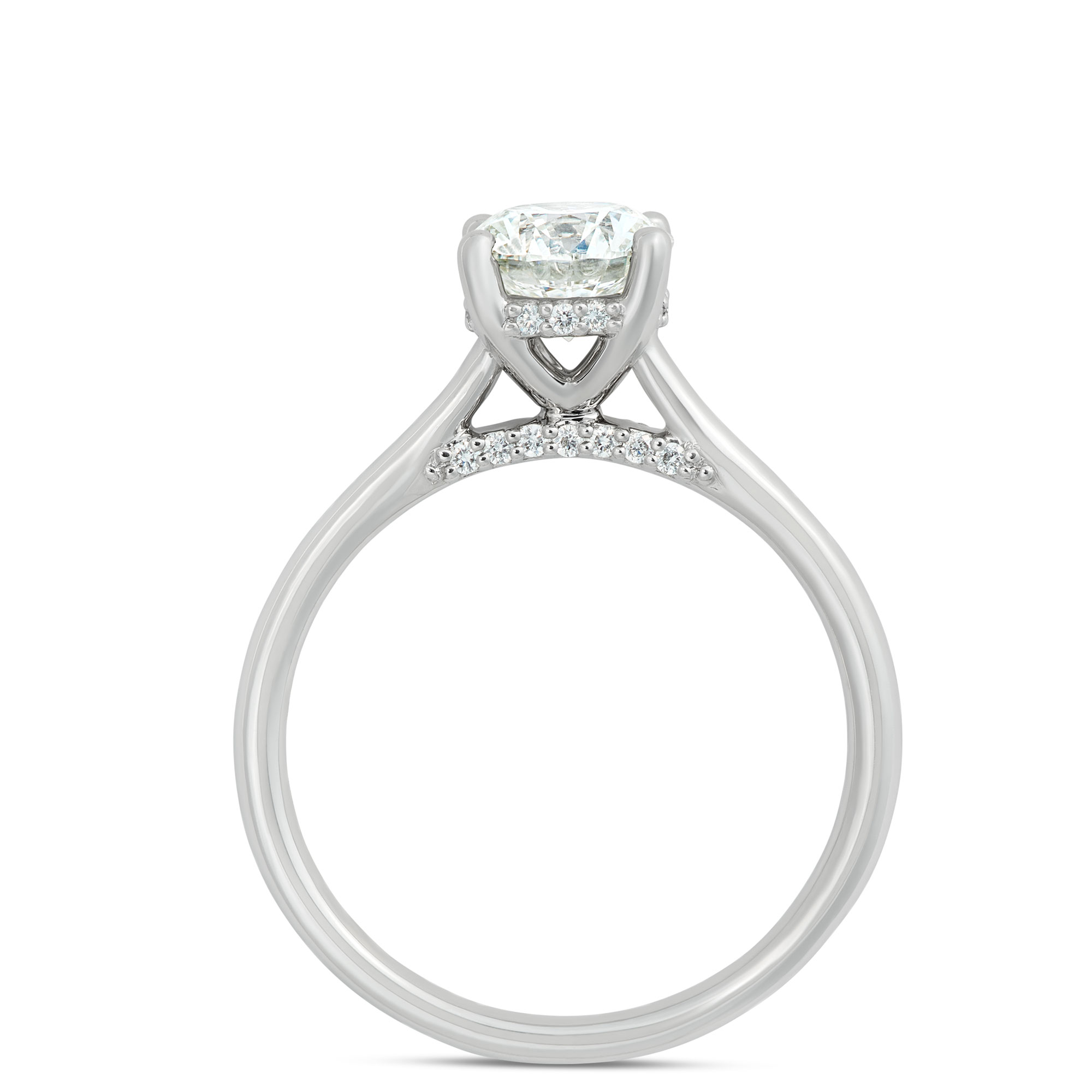 Round Solitaire Diamond Engagement Ring, Platinum