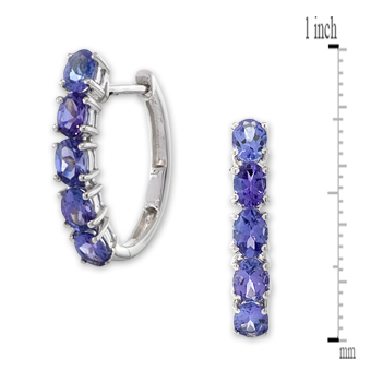 20MM Tanzanite Hoop Earrings 14K