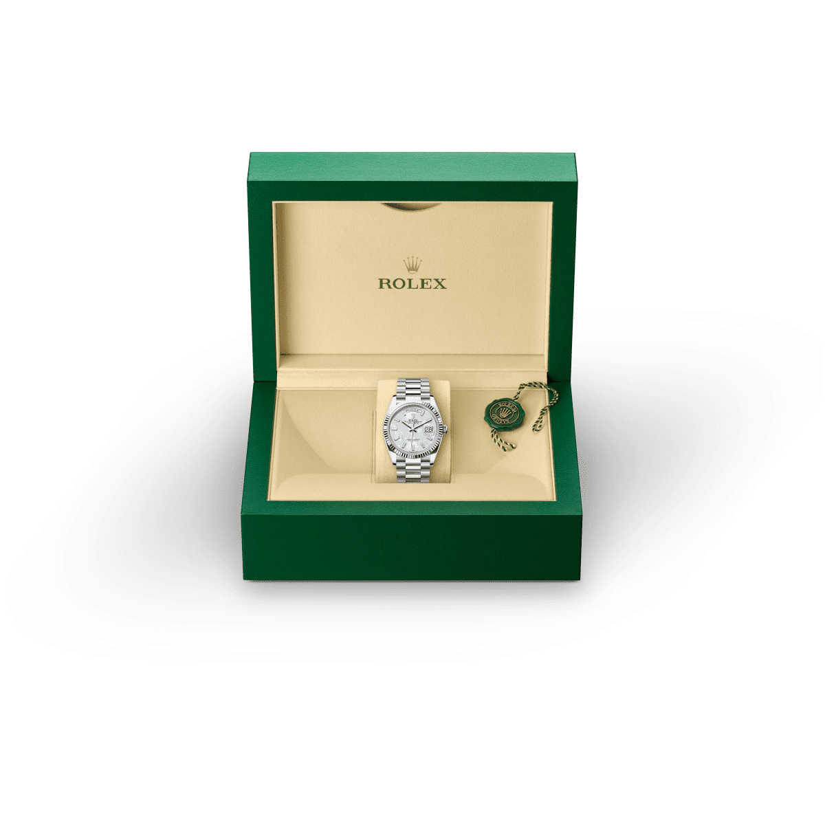 rolex day-date in 18 kt white gold, m128239-0065 - ben bridge