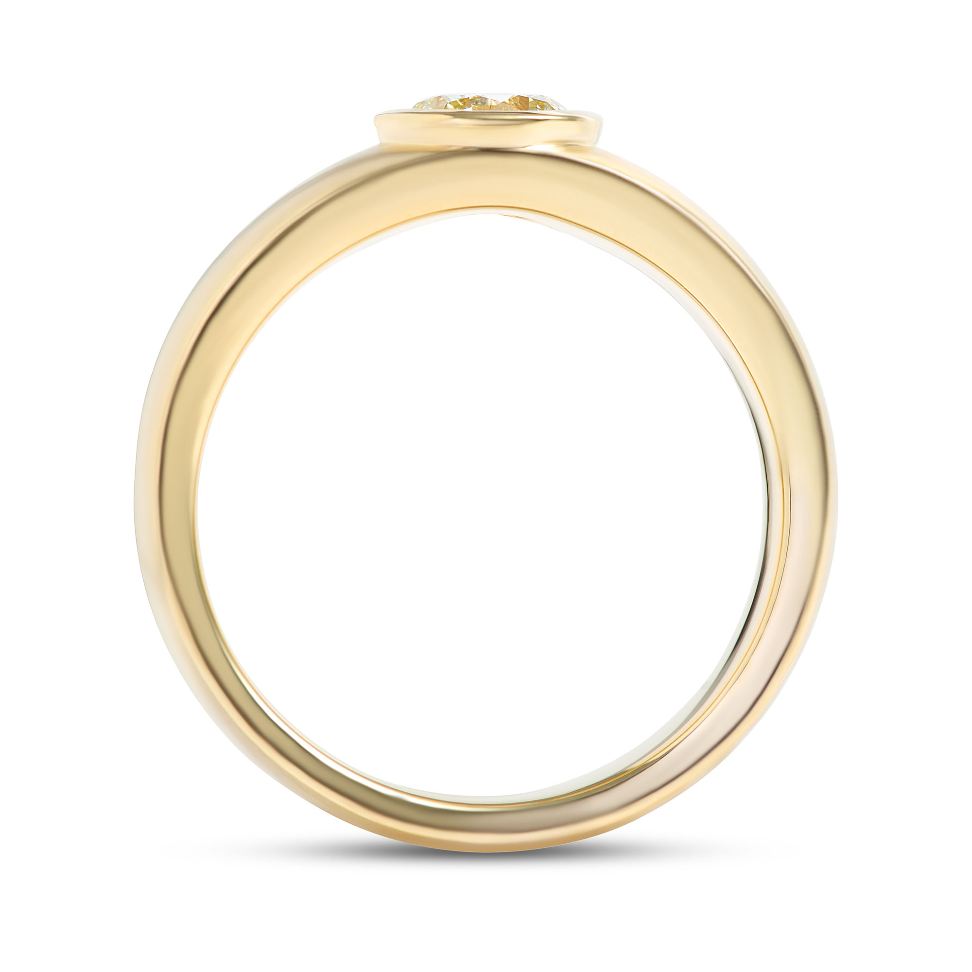 Classic Bella Ponte Round Diamond Engagement Ring, 1 Carat, 14K Yellow Gold
