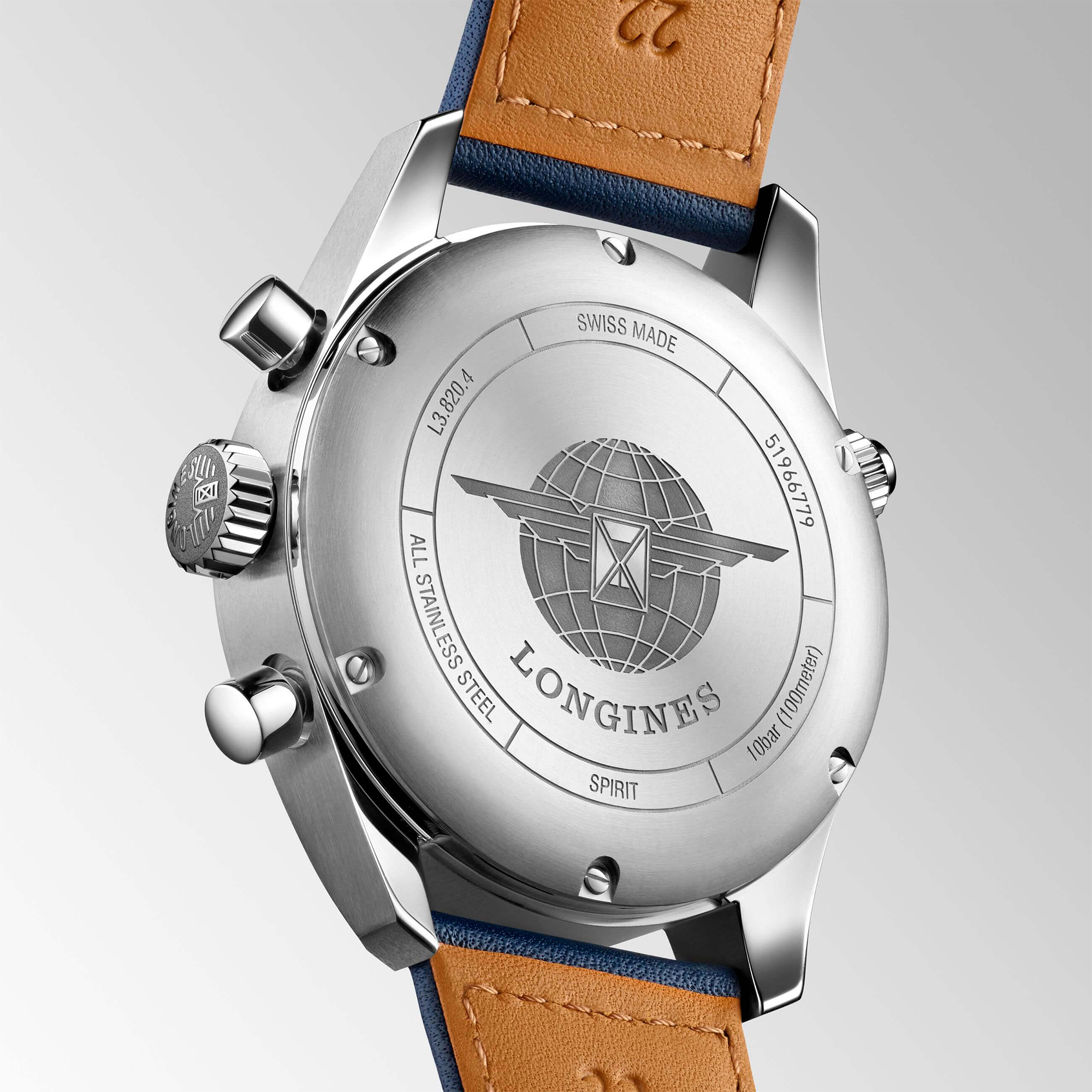 Longines Spirit Automatic Blue Leather Chronometer Watch, 42mm
