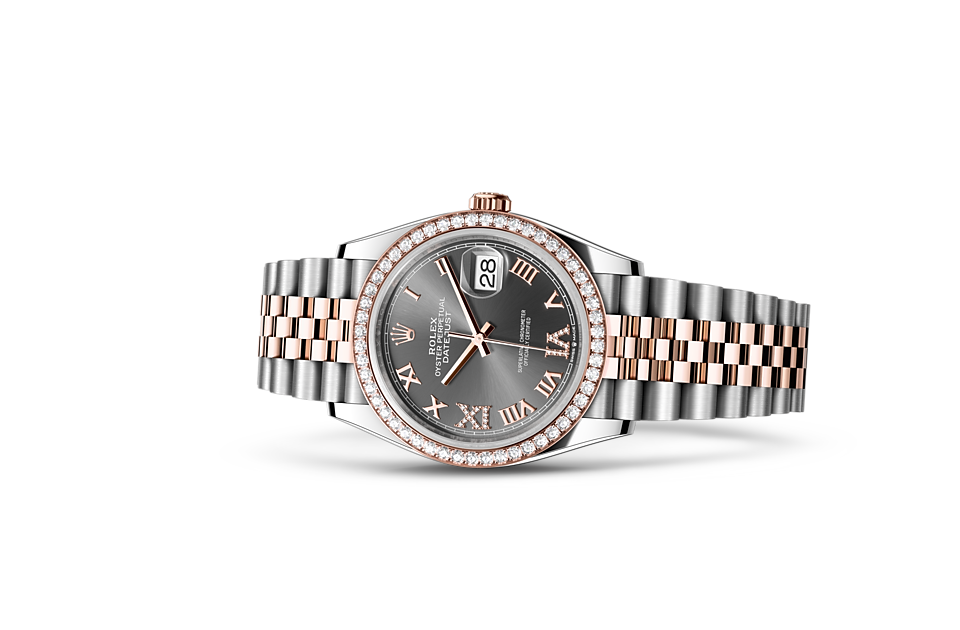 Rolex Datejust 36 Datejust Oyster, 36 mm, Oystersteel, Everose gold and diamonds - M126281RBR-0011 at Ben Bridge