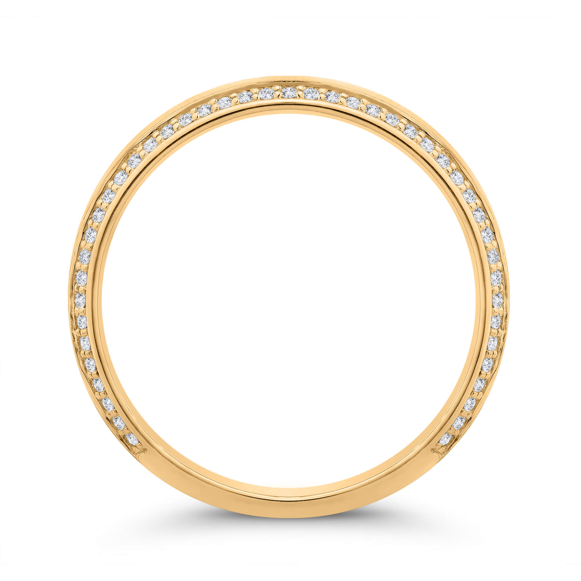 Bella Ponte Brushed Concave Diamond Band in 14K Yellow Gold
