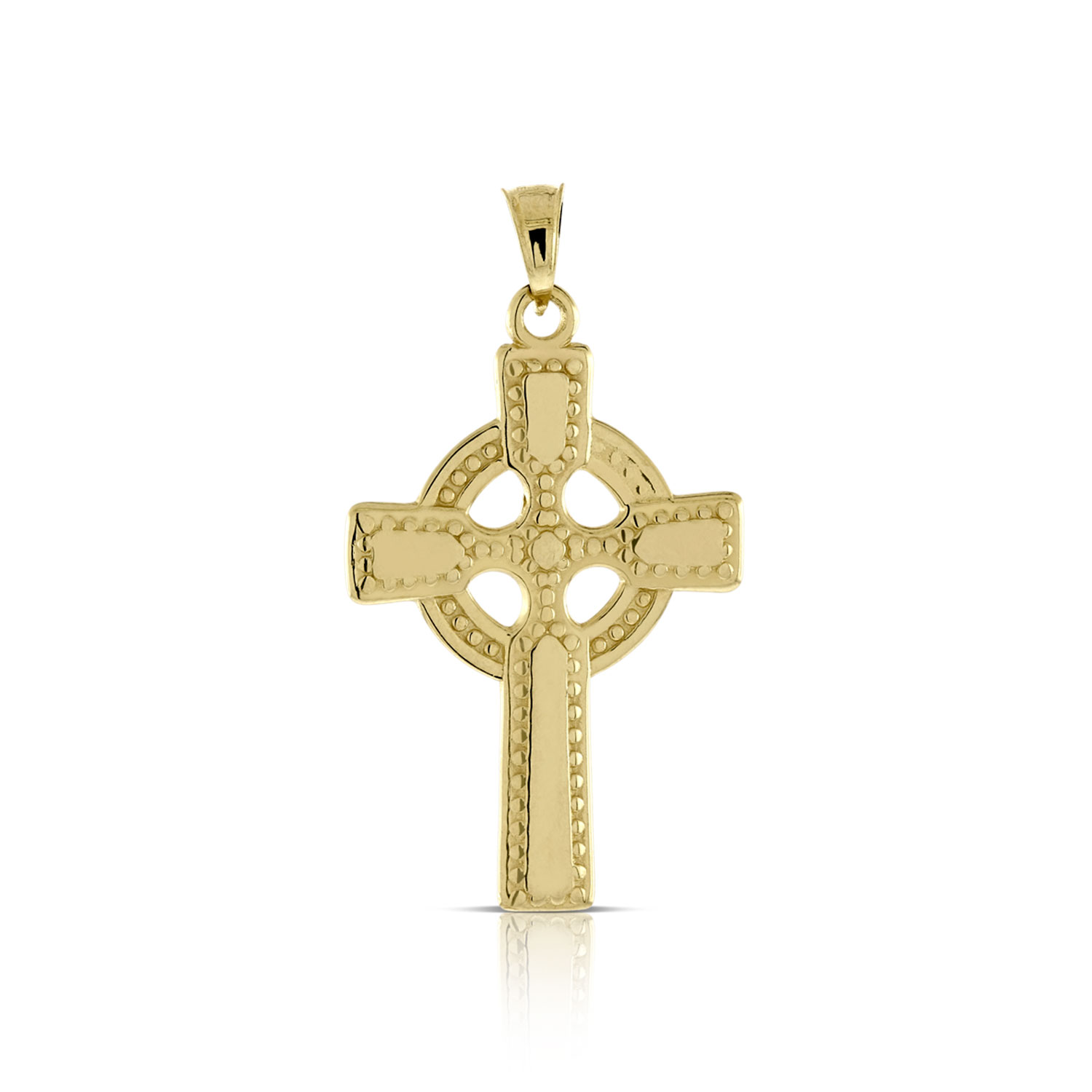 14k Yellow Gold Celtic Cross Pendant