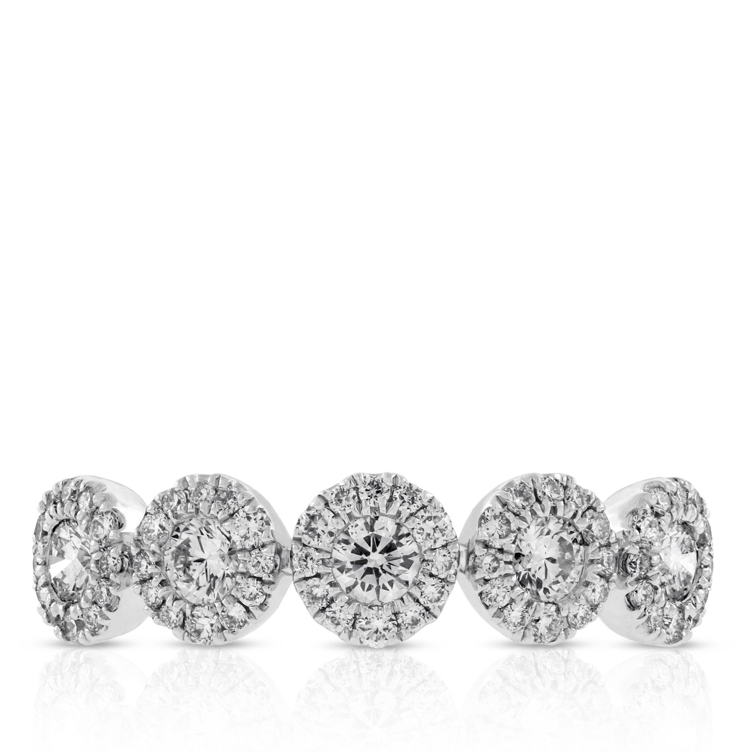 Halo Diamond Band, 14K White Gold